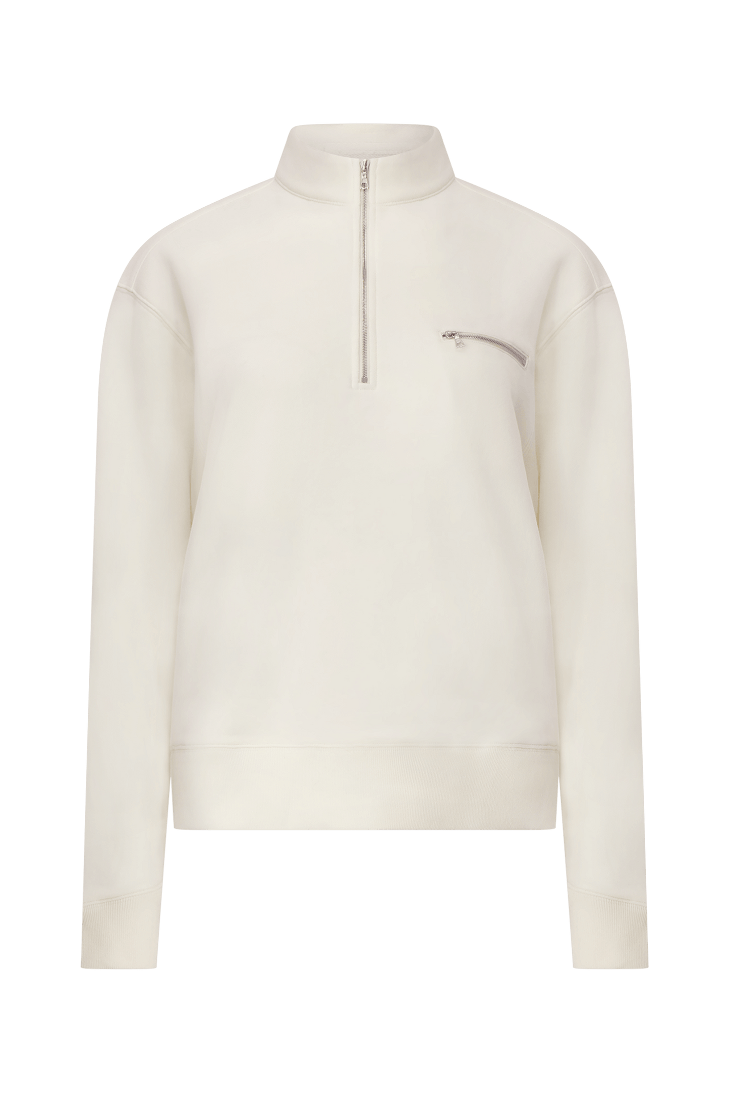 Literary Sport | Jane Womens Long Sleeve Quarter Zip Sweatshirt - Natural White