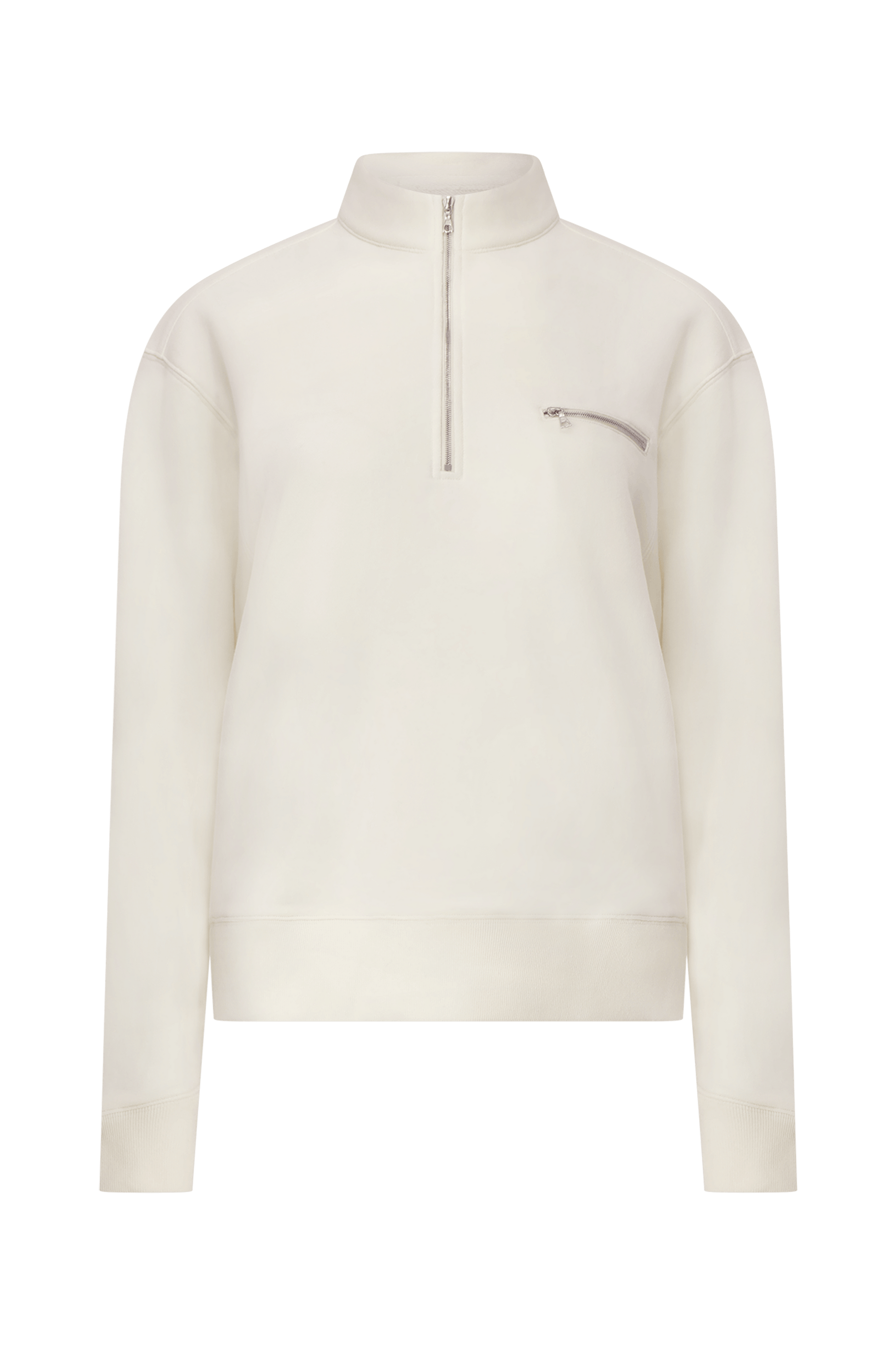 Literary Sport | Jane Womens Long Sleeve Quarter Zip Sweatshirt - Natural White