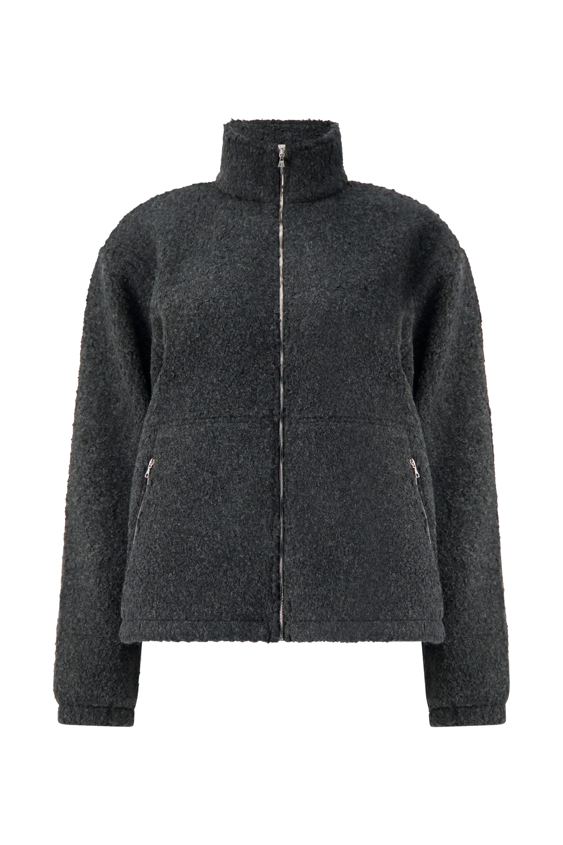 Literary Sport | Women's Full-Zip Wooly Fleece Jacket - Grace Fleece Jacket in Charcoal