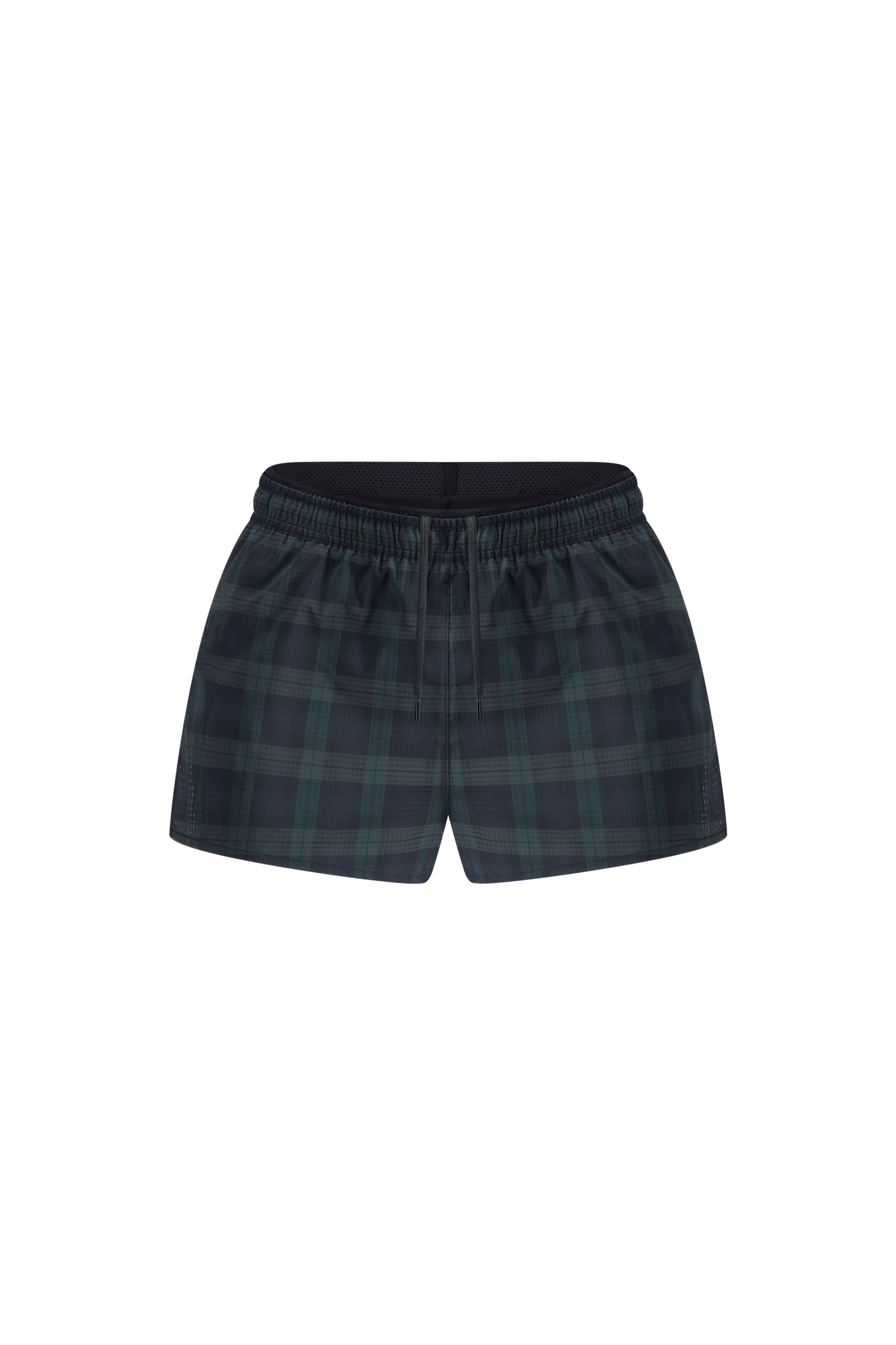 Literary Sport - Women's Running Short with Liner - Dori 2" Short in Green Blackwatch Tartan