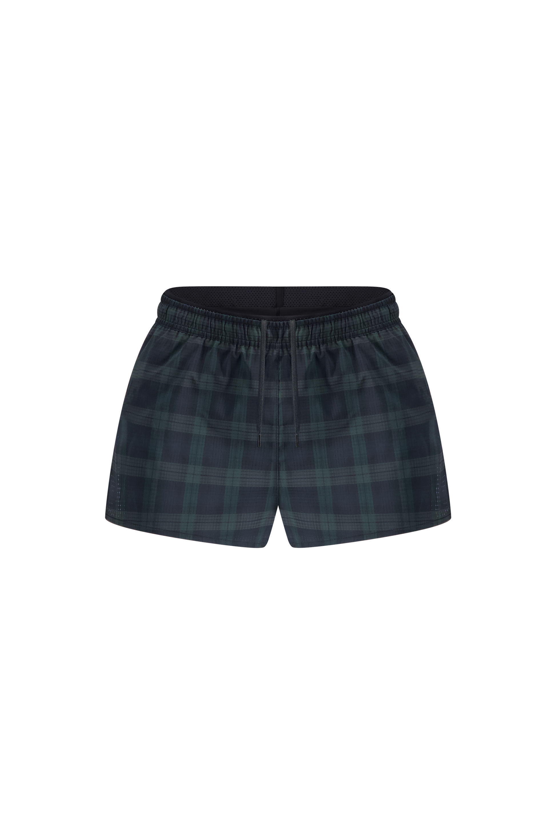 Literary Sport - Women's Running Short with Liner - Dori 2" Short in Green Blackwatch Tartan