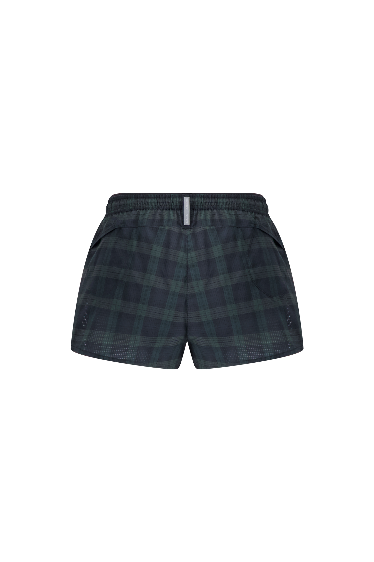 Literary Sport - Women's Running Short with Liner - Dori 2" Short in Green Blackwatch Tartan