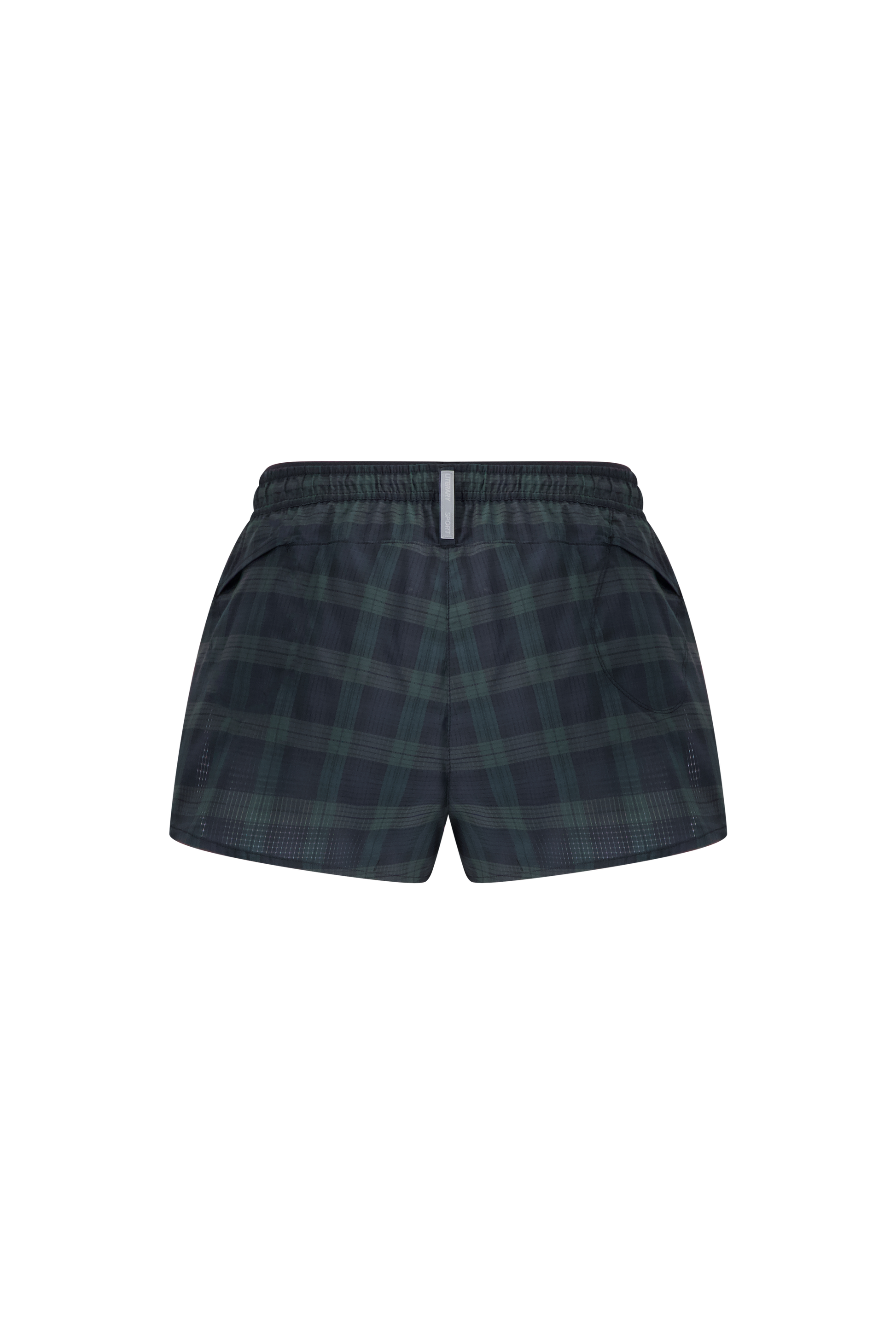 Literary Sport - Women's Running Short with Liner - Dori 2" Short in Green Blackwatch Tartan