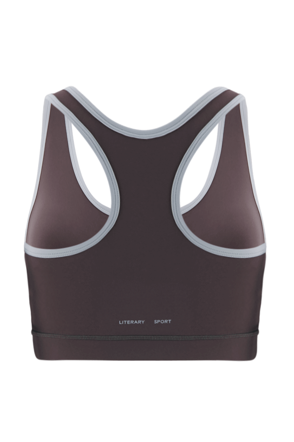 Literary Sport - O'Hara Womens Medium Impact Sports Bra - Ash Dark Brown & Steel