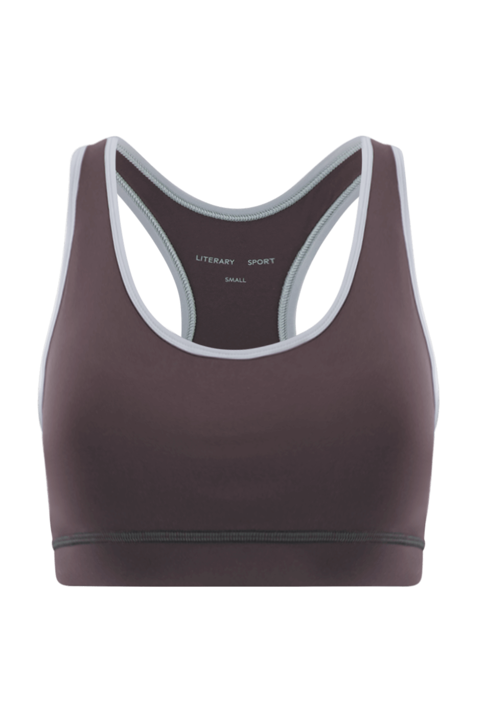 Literary Sport - O'Hara Womens Medium Impact Sports Bra - Ash Dark Brown & Steel