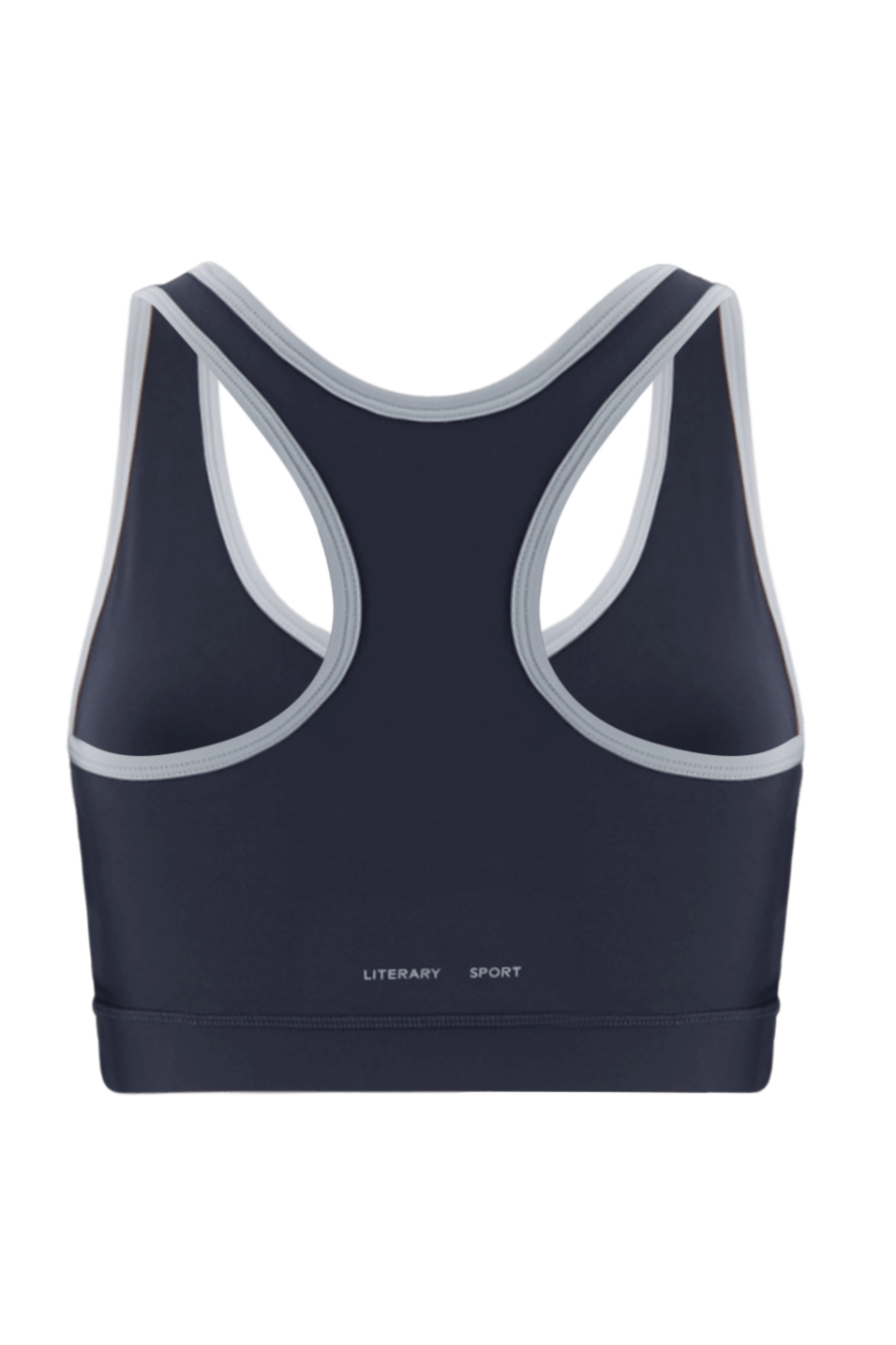 Literary Sport - O'Hara Womens Medium Impact Sports Bra - Black & Steel