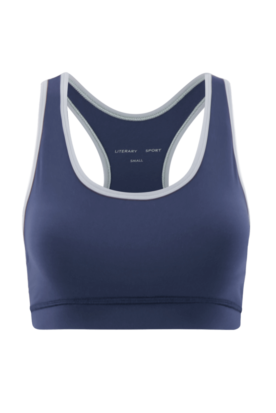 Literary Sport - O'Hara Womens Medium Impact Sports Bra - Washed Navy & Steel
