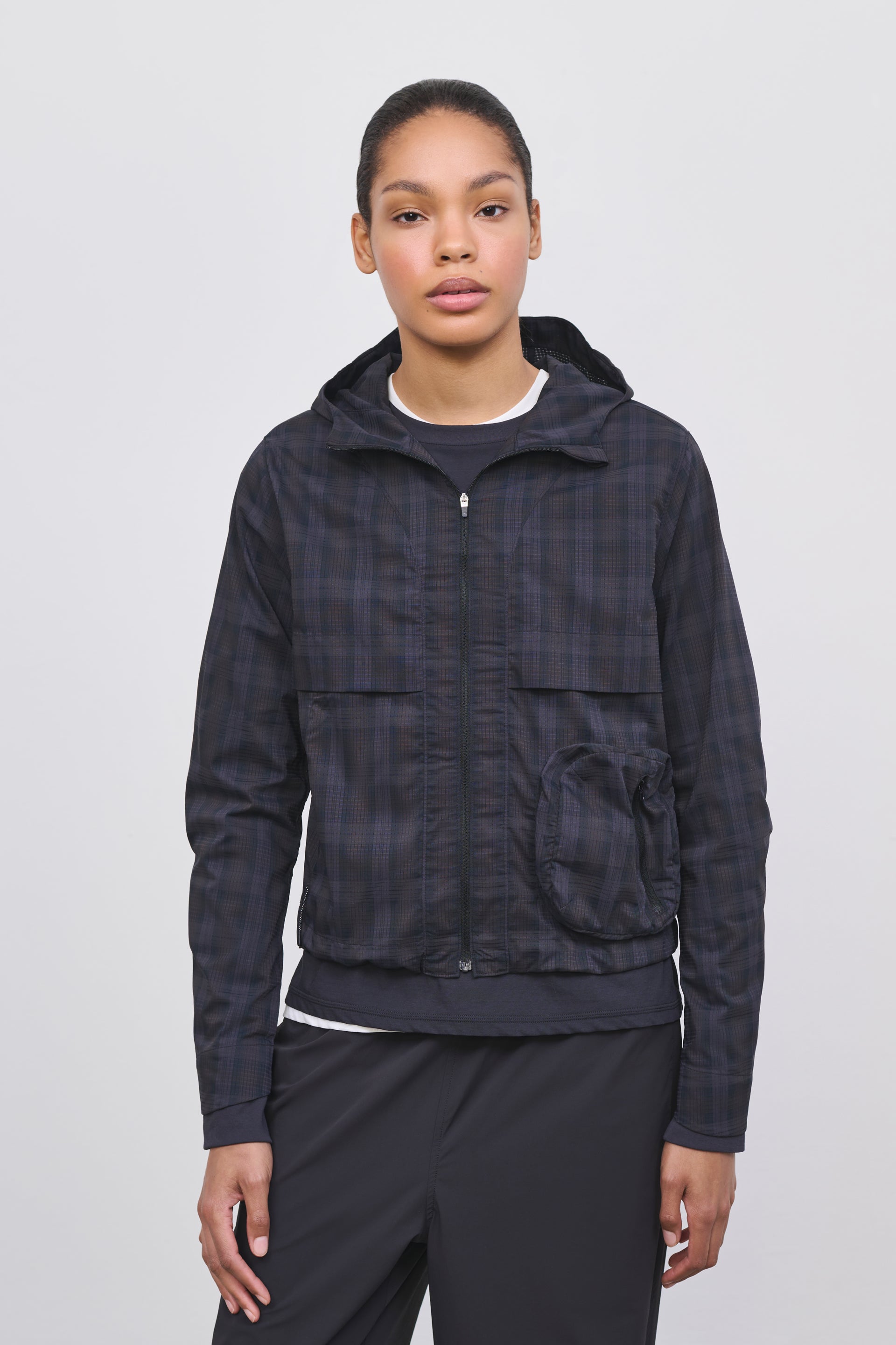Literary Sport | Women's Running Jacket - Adrienne Jacket in Brown Blackwatch Tartan