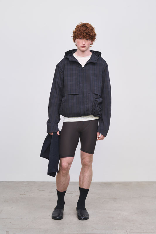 Literary Sport | Men's Packable Running Jacket - Ashbery Jacket in Brown Blackwatch Tartan