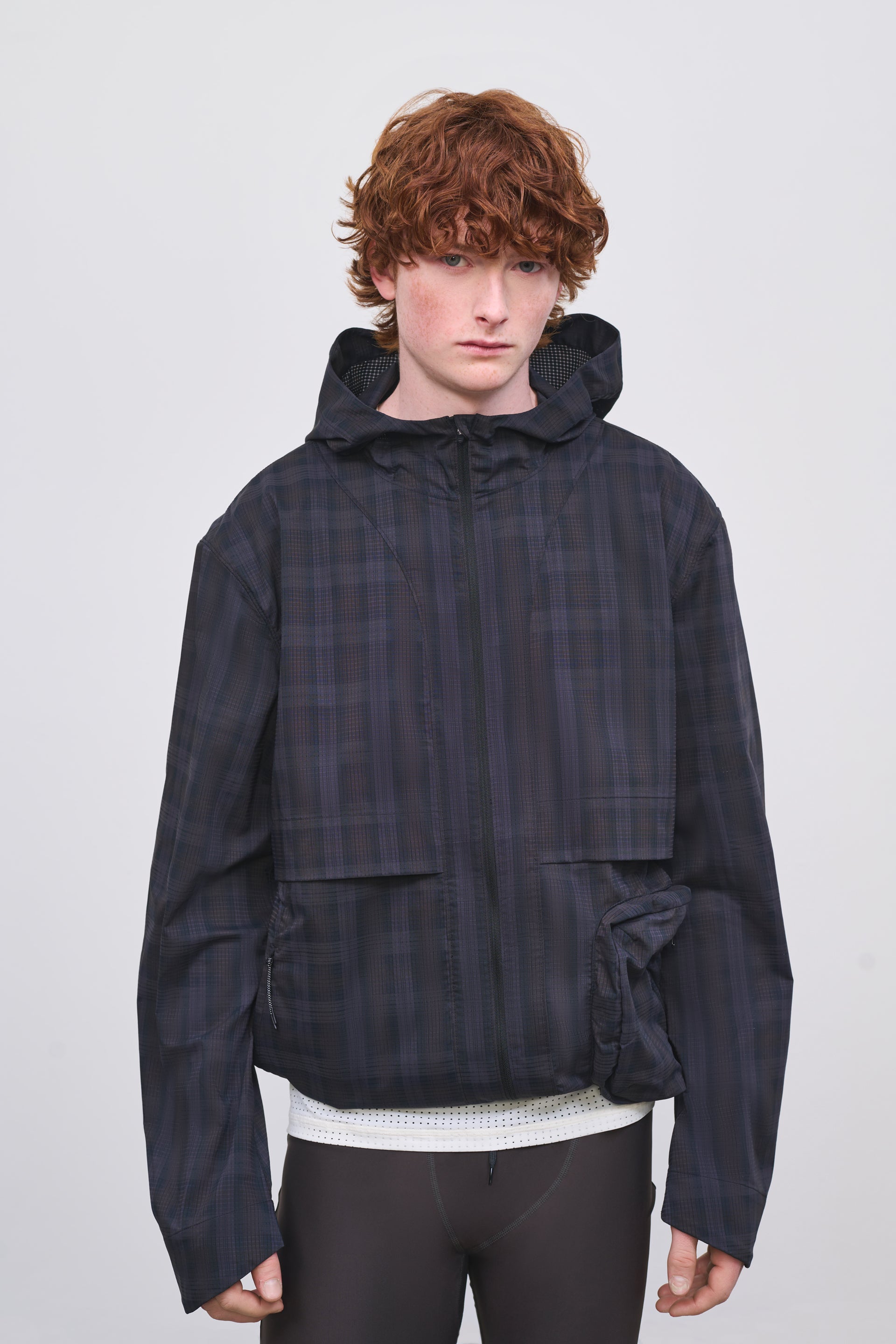 Literary Sport | Men's Packable Running Jacket - Ashbery Jacket in Brown Blackwatch Tartan