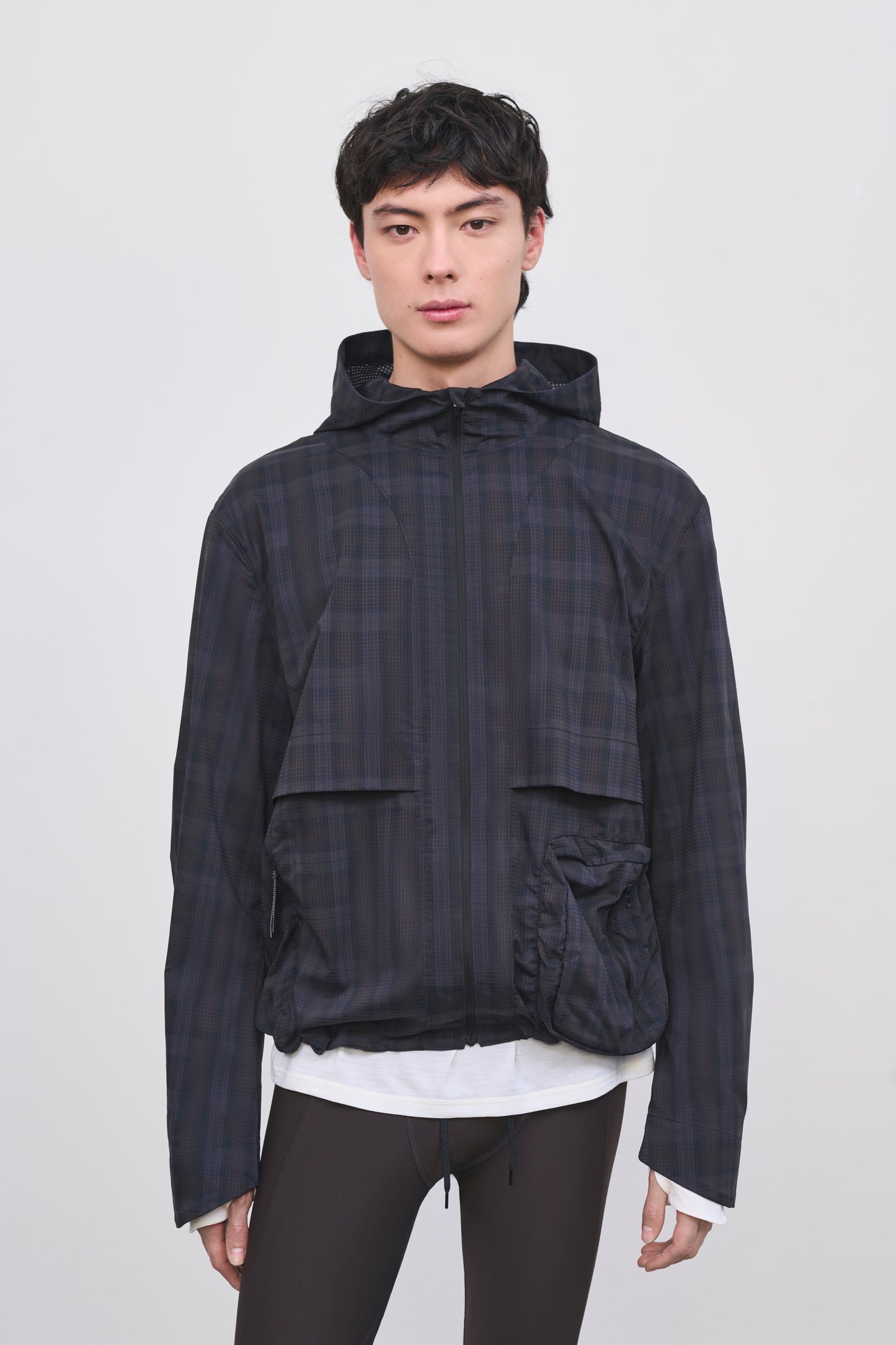 Literary Sport | Men's Packable Running Jacket - Ashbery Jacket in Brown Blackwatch Tartan