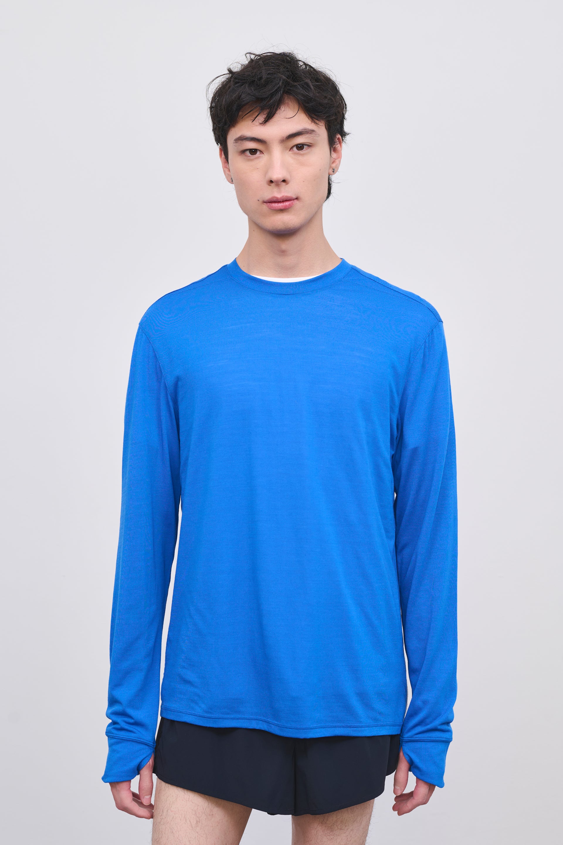 Literary Sport | Frank Mens Long Sleeve Running T-Shirt - Lapis