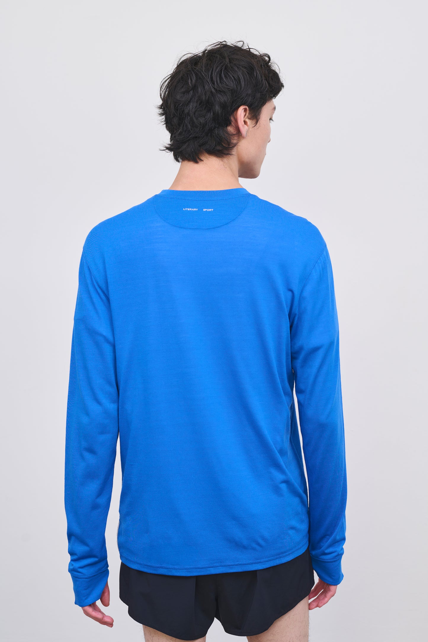 Literary Sport | Frank Mens Long Sleeve Running T-Shirt - Lapis