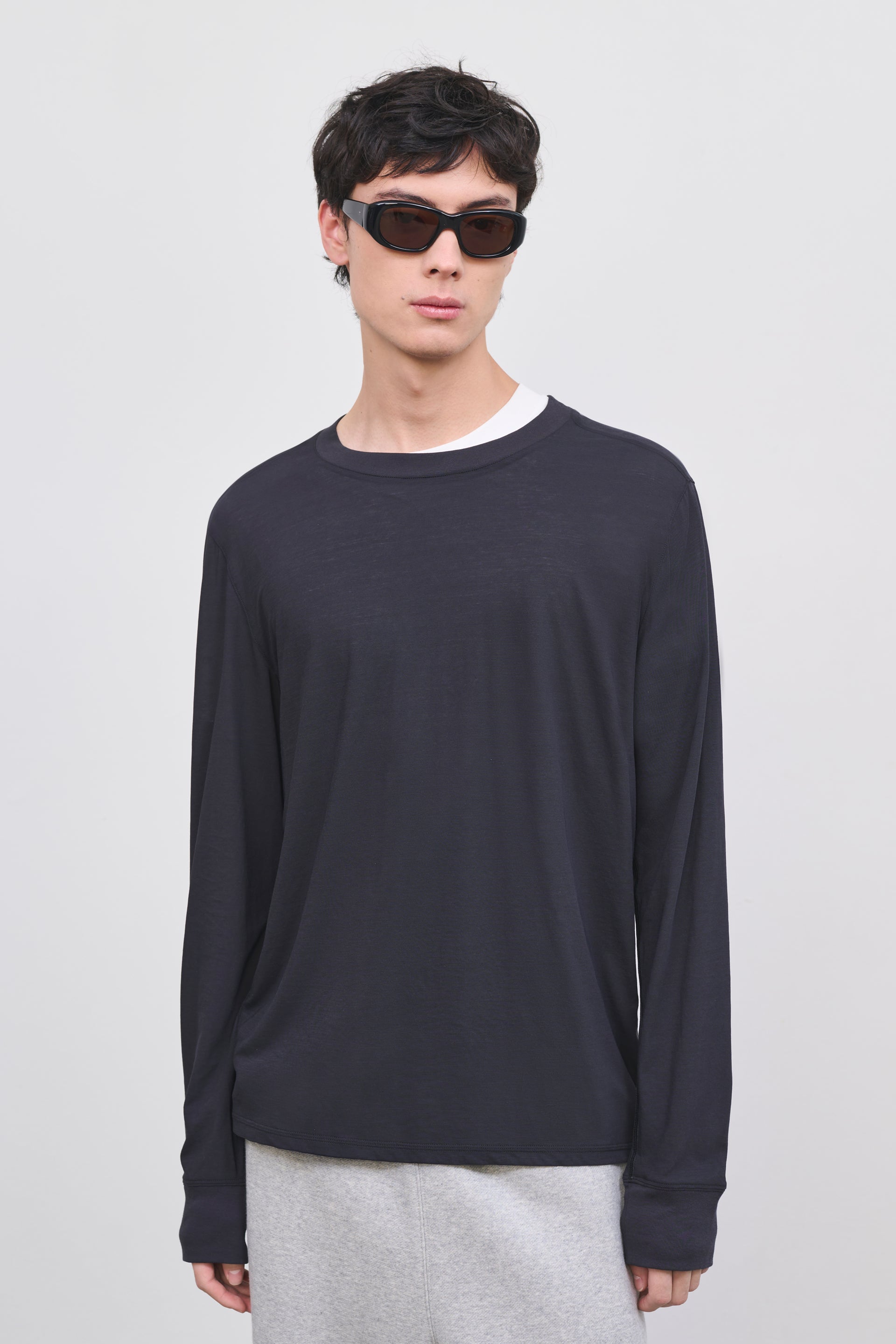 Literary Sport | Men's Oversized Long Sleeve T-Shirt - George Long Sleeve Shirt in Washed Black
