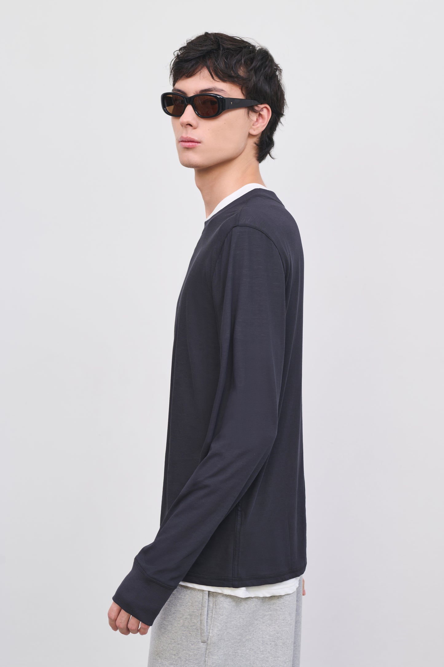 Literary Sport | Men's Oversized Long Sleeve T-Shirt - George Long Sleeve Shirt in Washed Black