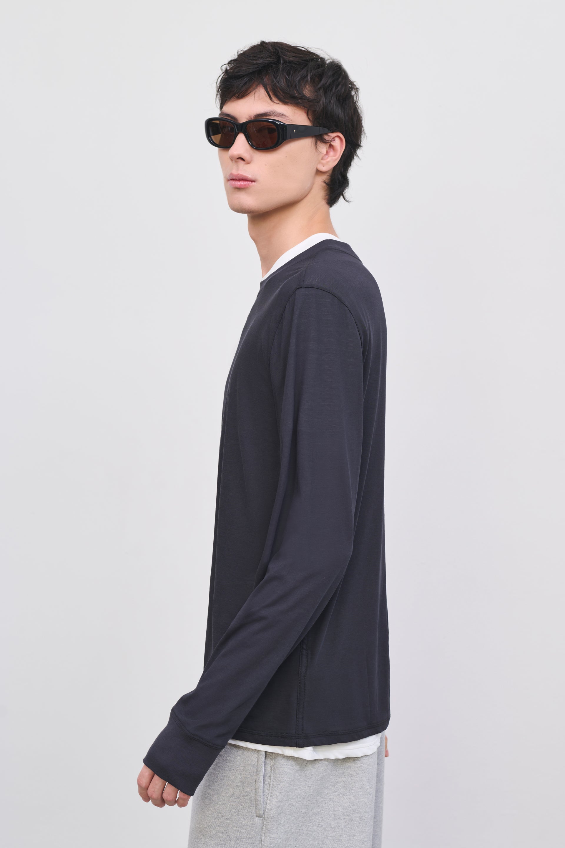 Literary Sport | Men's Oversized Long Sleeve T-Shirt - George Long Sleeve Shirt in Washed Black