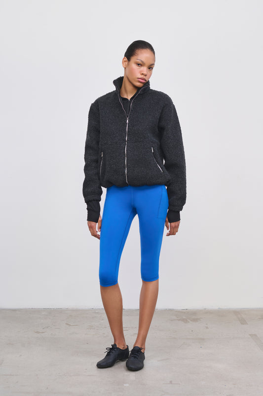 Literary Sport | Women's Full-Zip Wooly Fleece Jacket - Grace Fleece Jacket in Charcoal