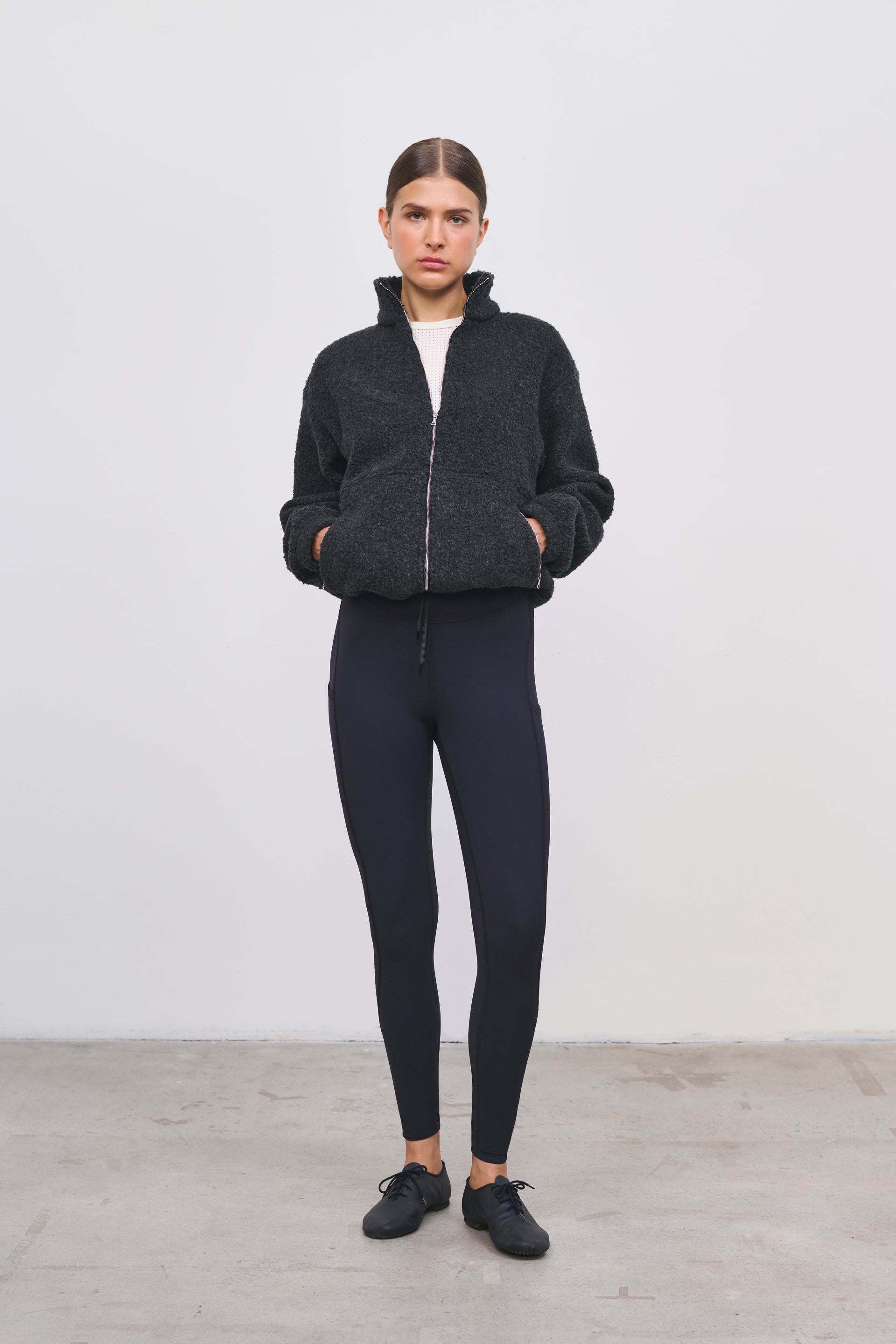 Literary Sport | Women's Full-Zip Wooly Fleece Jacket - Grace Fleece Jacket in Charcoal