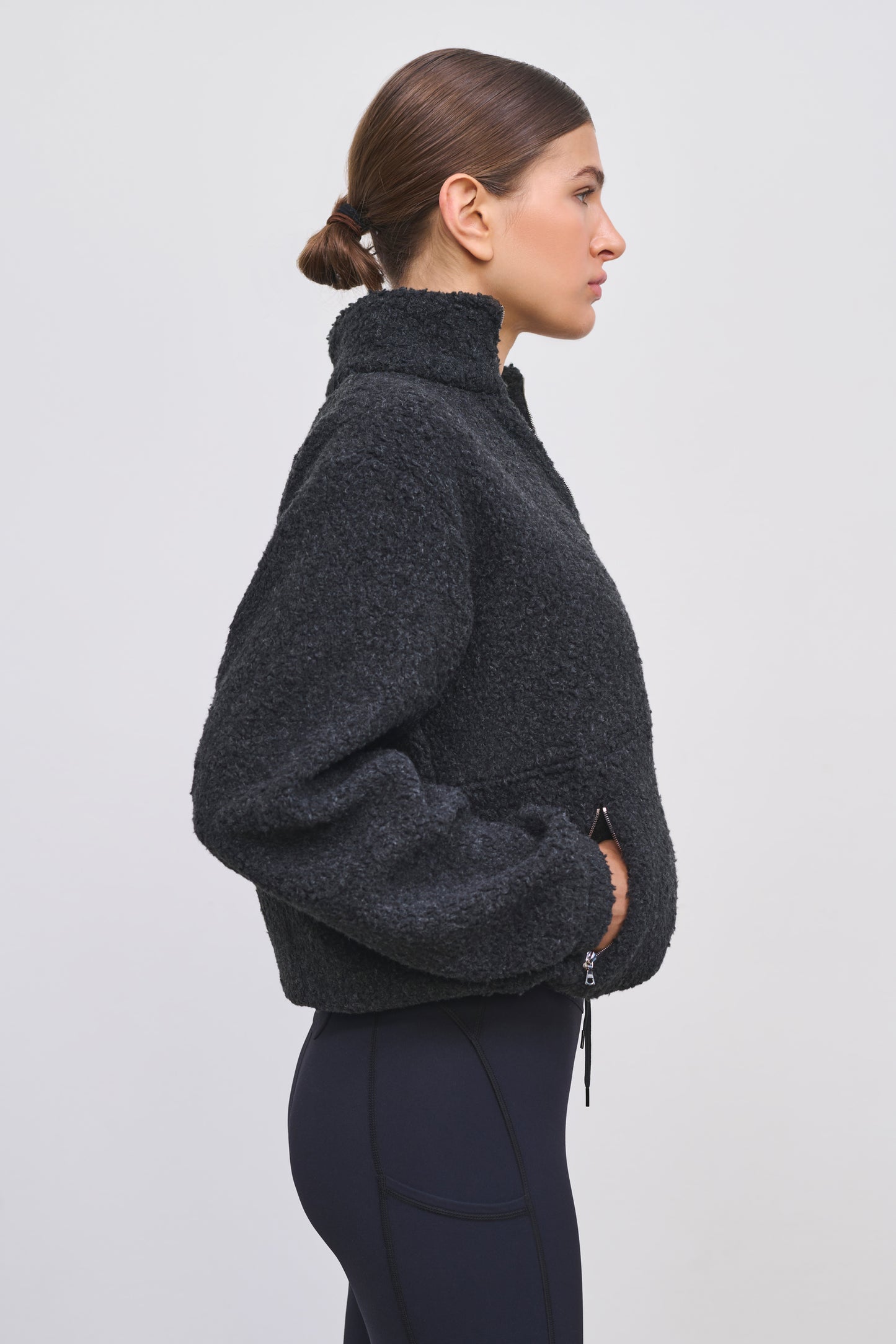 Literary Sport | Women's Full-Zip Wooly Fleece Jacket - Grace Fleece Jacket in Charcoal