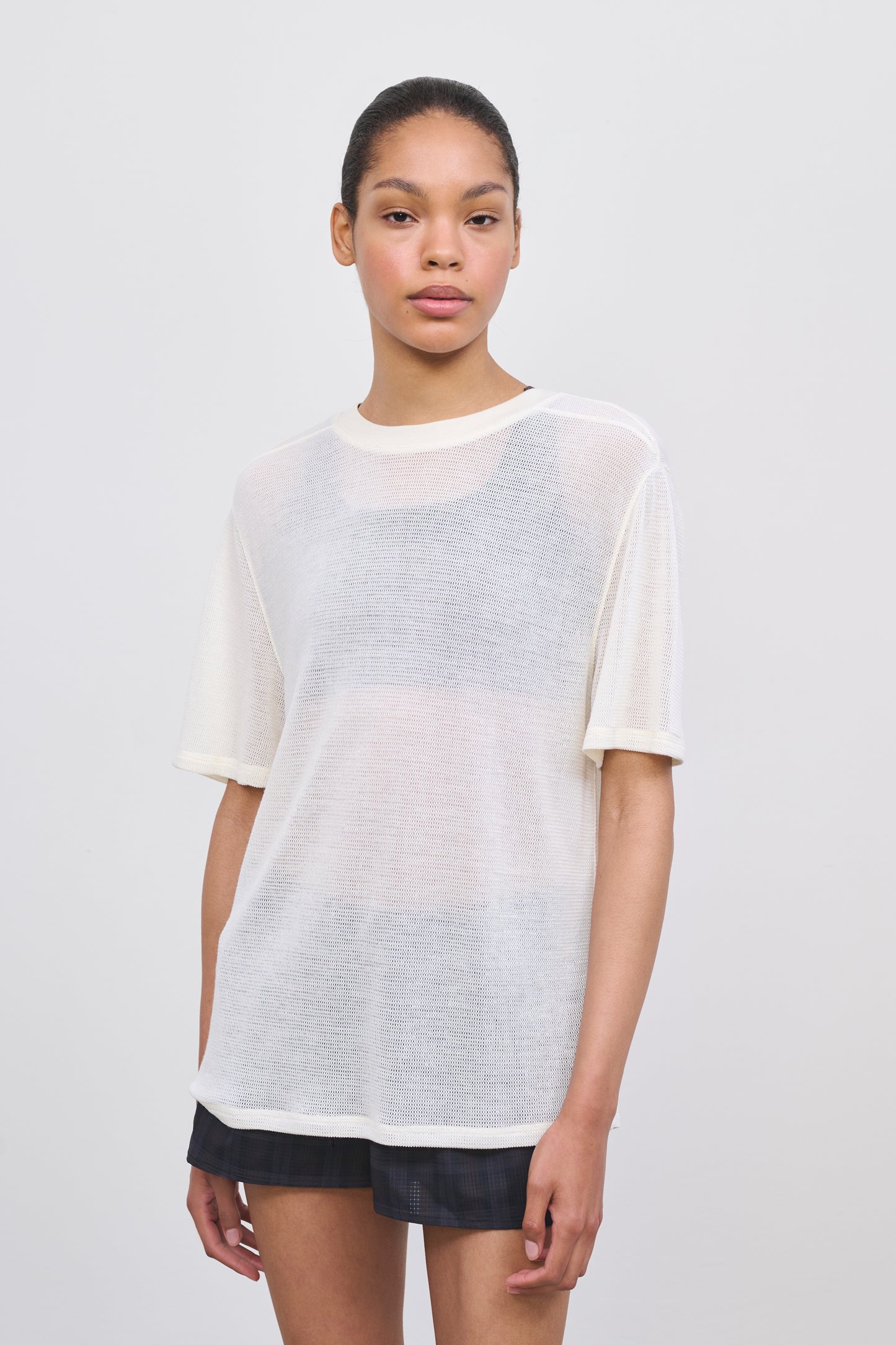 Literary Sport | Womens Oversized Merino Mesh Running T-Shirt  - Harper T-Shirt in Merino Mesh in Natural