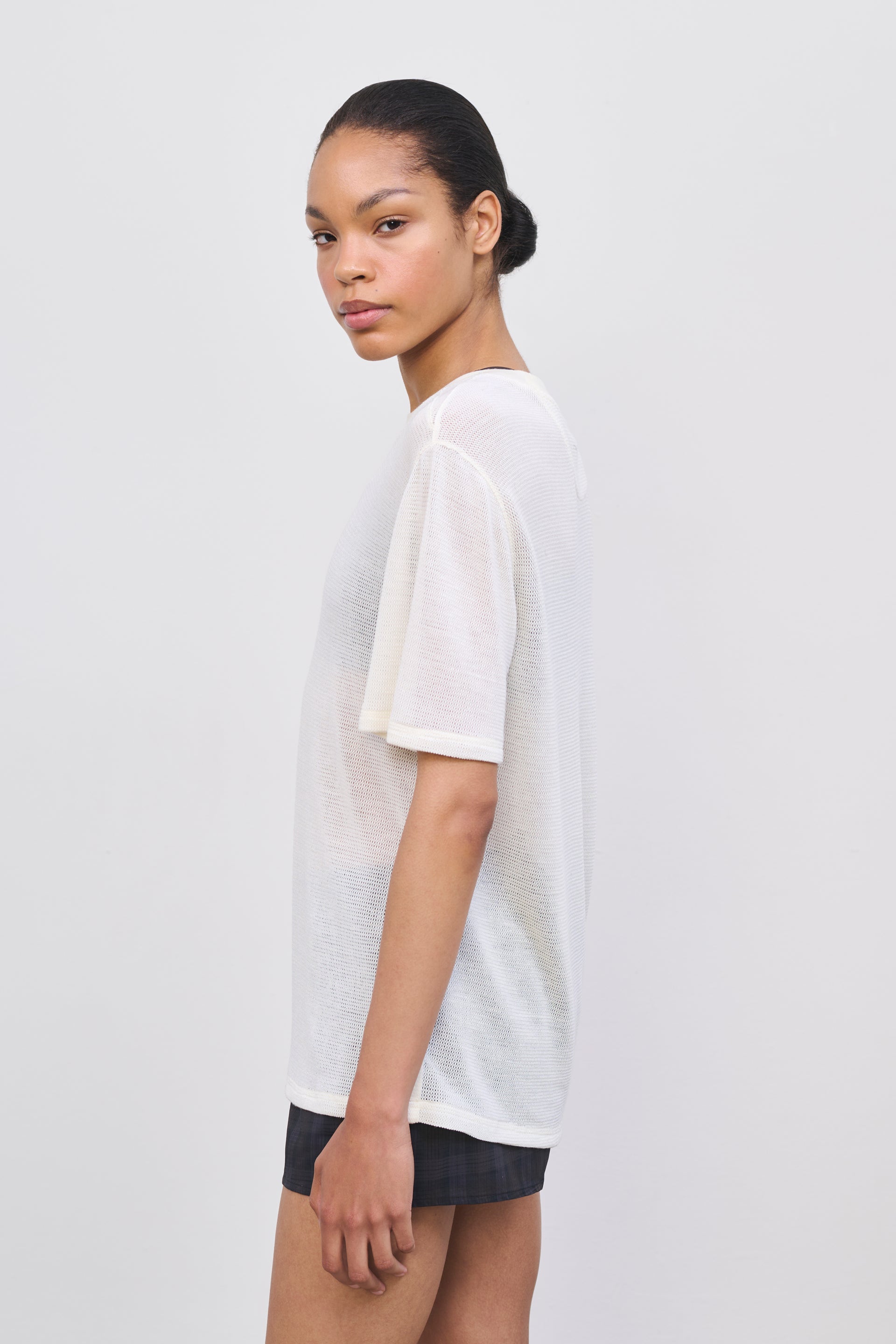 Literary Sport | Womens Oversized Merino Mesh Running T-Shirt  - Harper T-Shirt in Merino Mesh in Natural