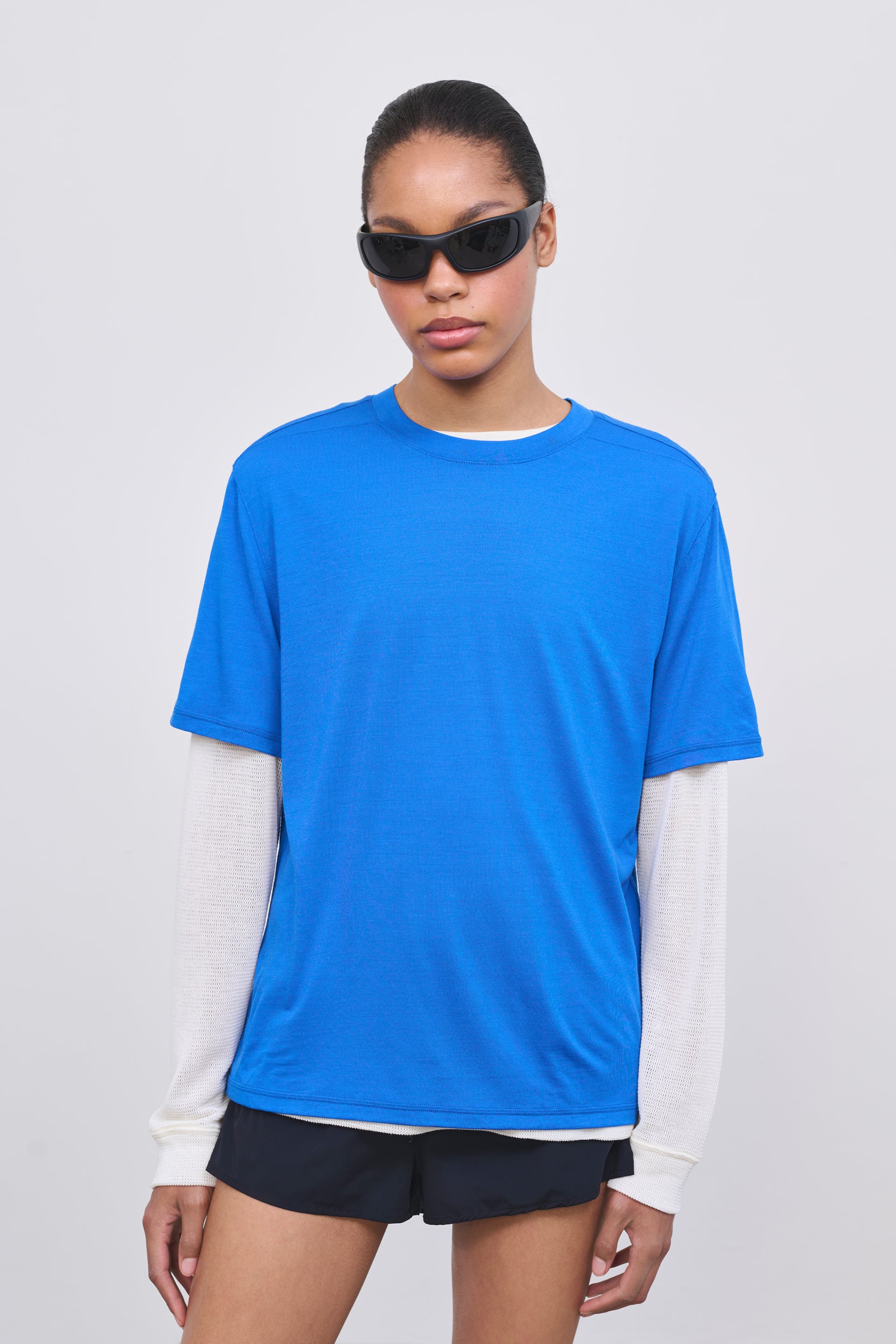 Literary Sport - Womens Harper Oversized Running T-Shirt - Lapis