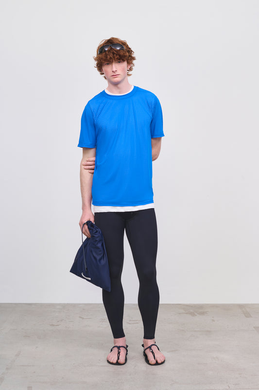 Literary Sport | Mens James Perforated Running T-Shirt in Lapis