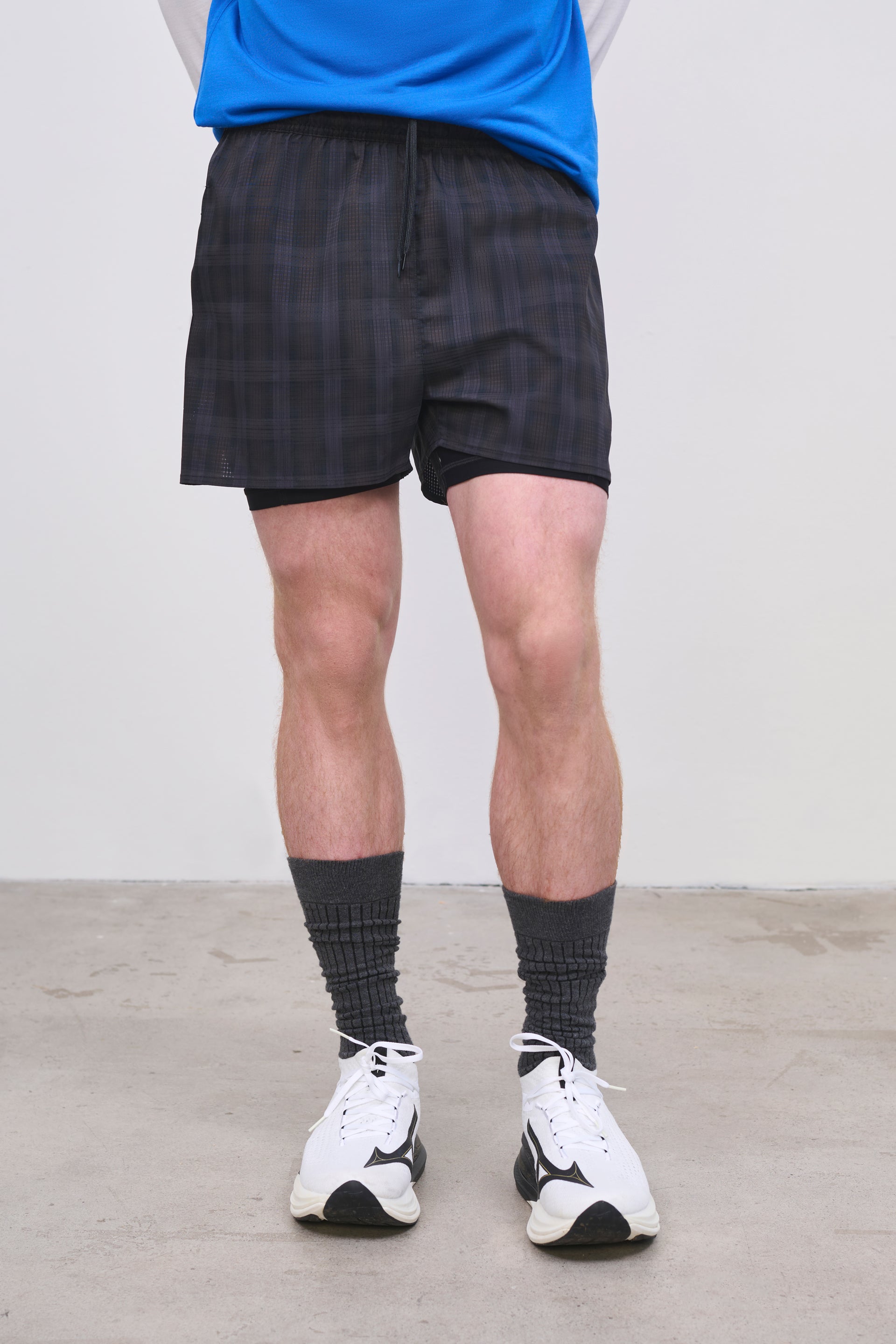 Literary Sport | Men's Running Short with Brief Liner - Myles Short in Brown Blackwatch Tartan