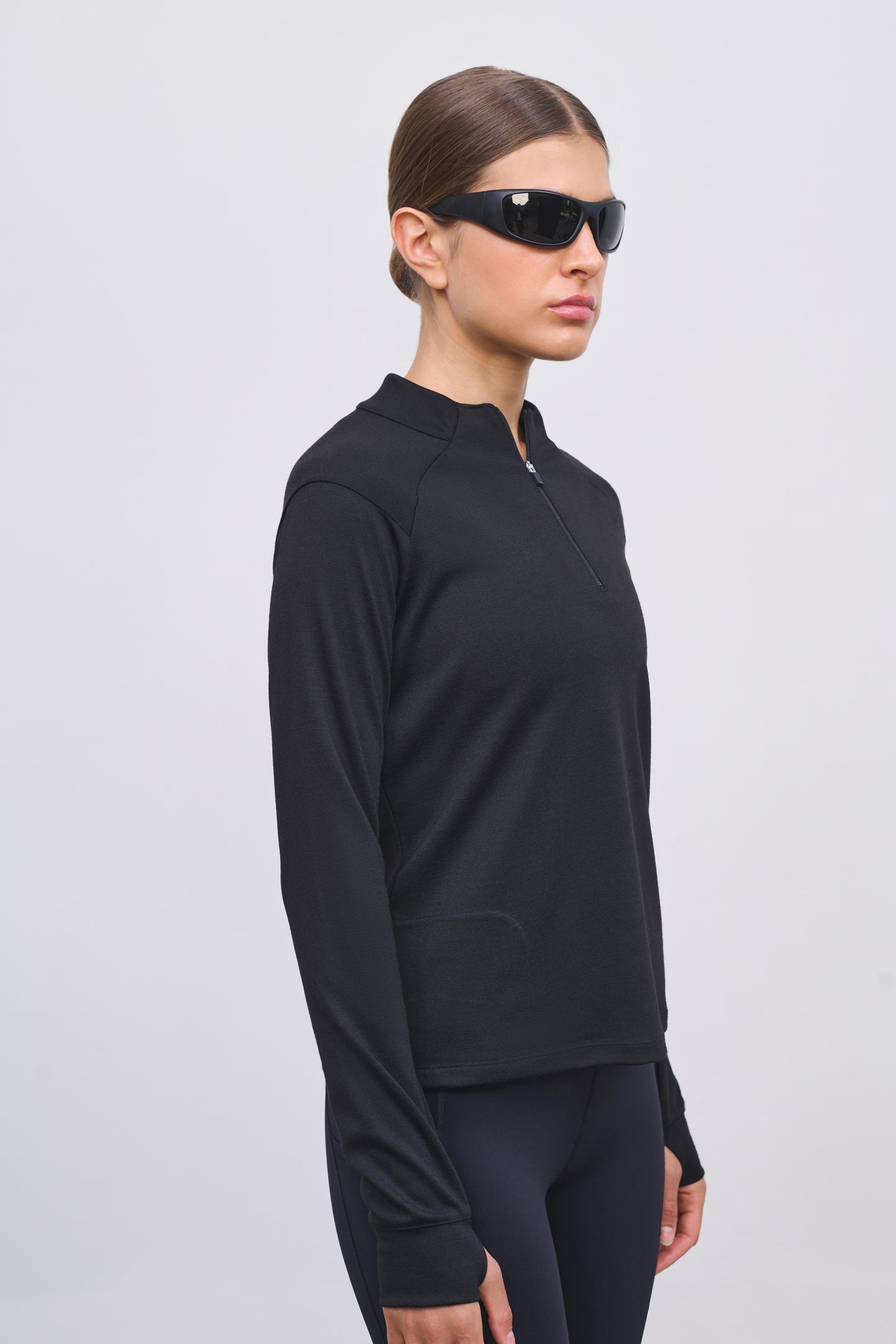 Literary Sport - Jorie Womens Long Sleeve Quarter Zip Running T-Shirt 