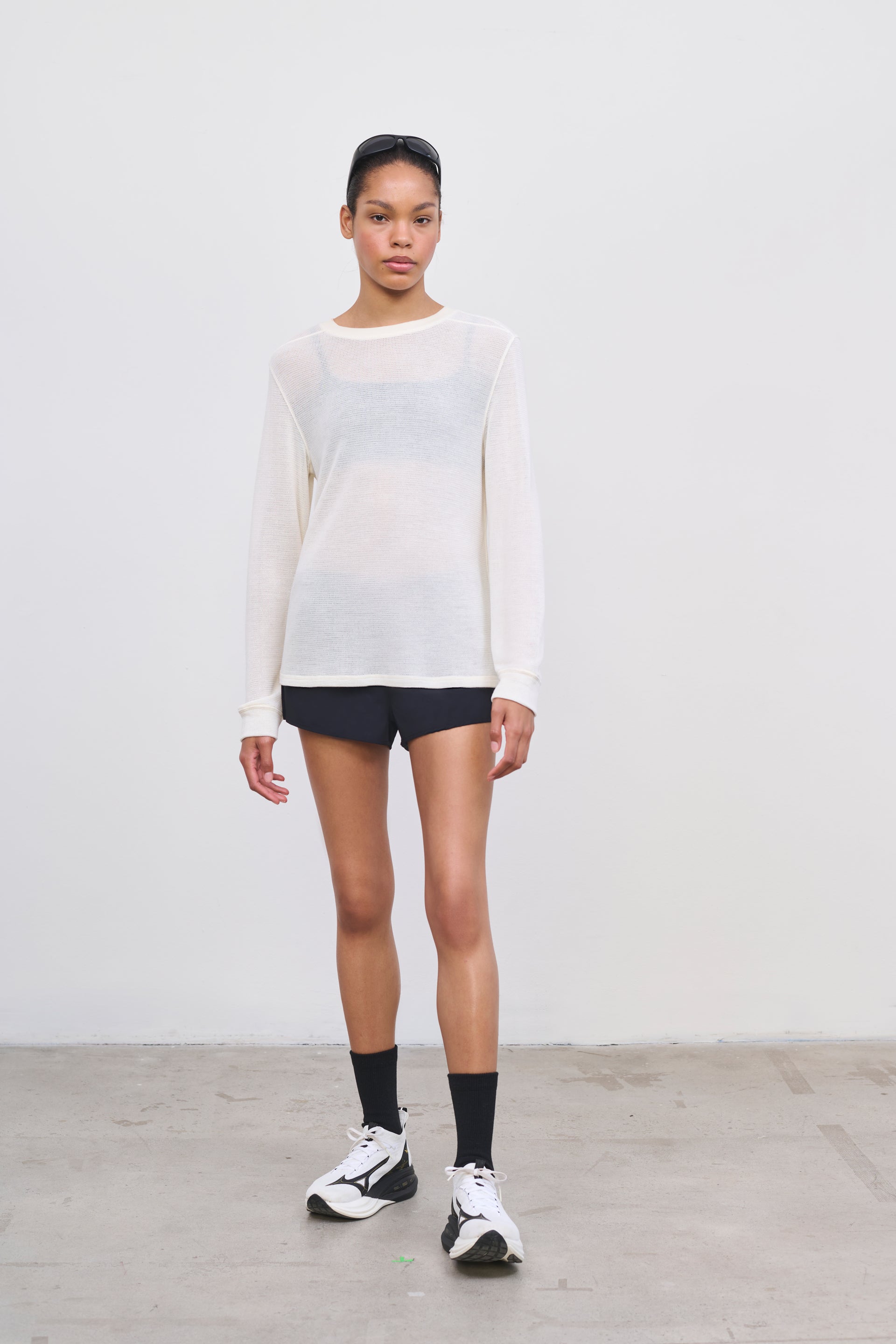 Literary Sport | Women's Long Sleeve Running T-Shirt in Merino Mesh - Joy Long Sleeve T-Shirt in Natural