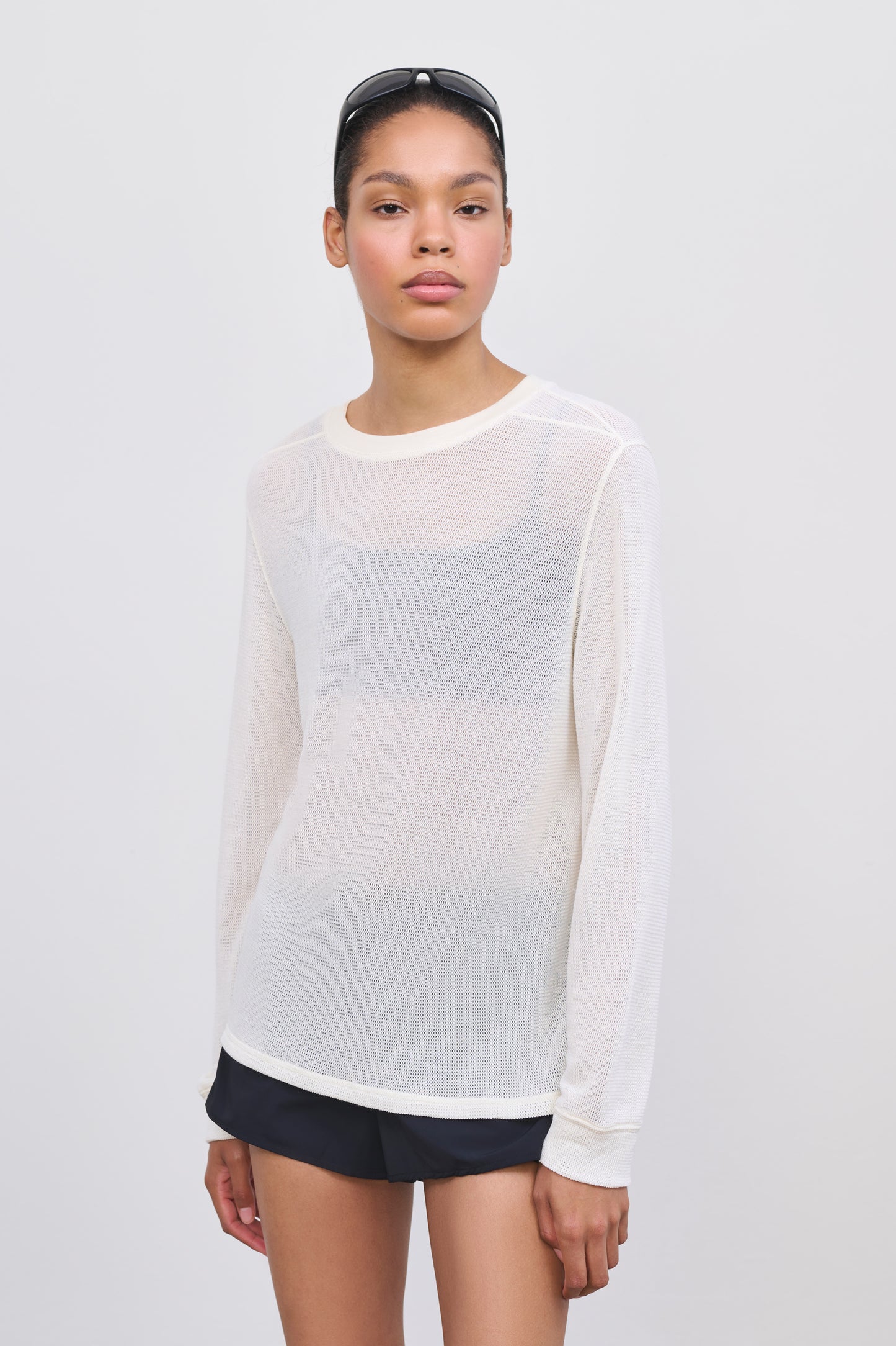 Literary Sport | Women's Long Sleeve Running T-Shirt in Merino Mesh - Joy Long Sleeve T-Shirt in Natural
