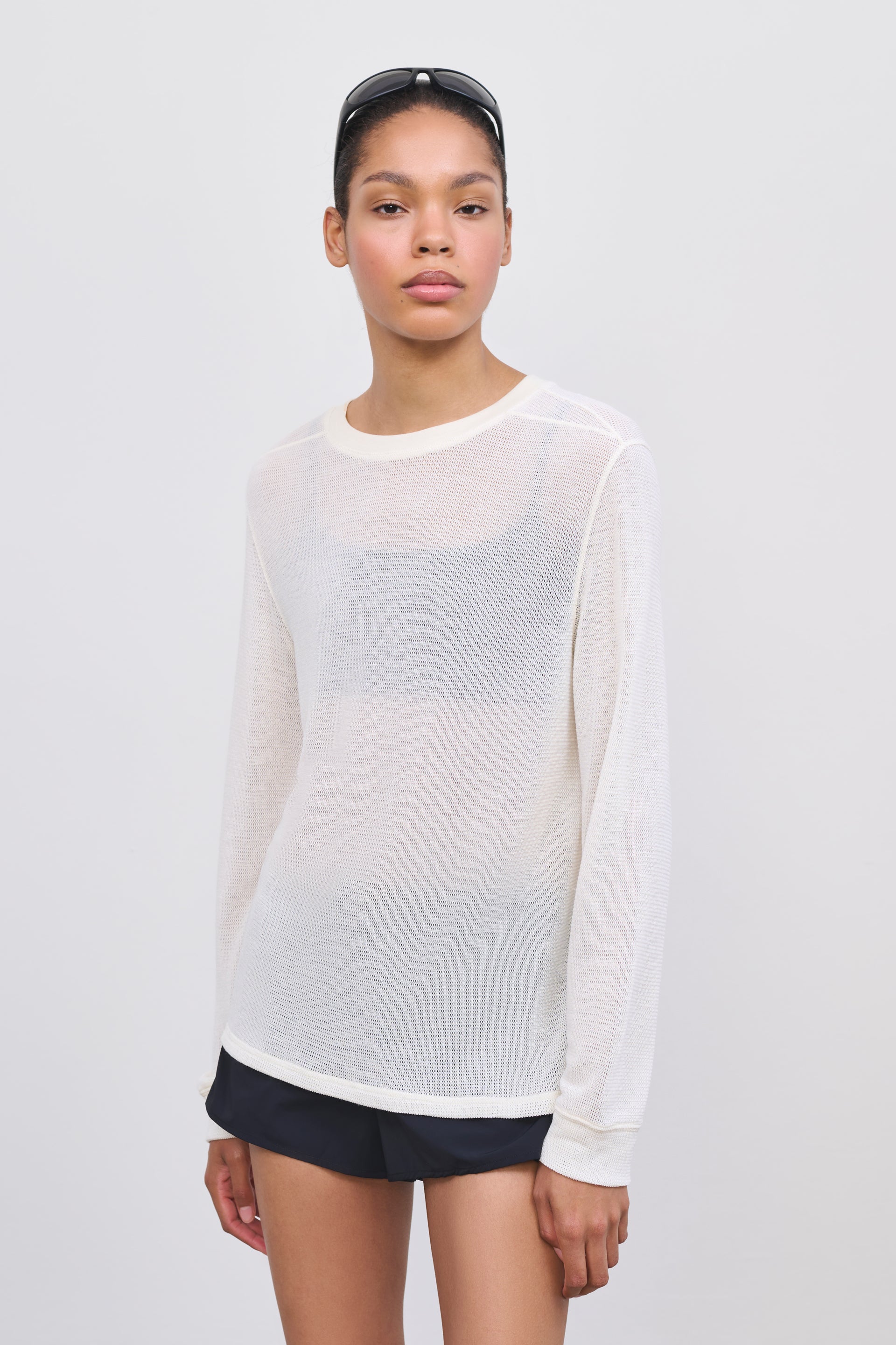 Literary Sport | Women's Long Sleeve Running T-Shirt in Merino Mesh - Joy Long Sleeve T-Shirt in Natural