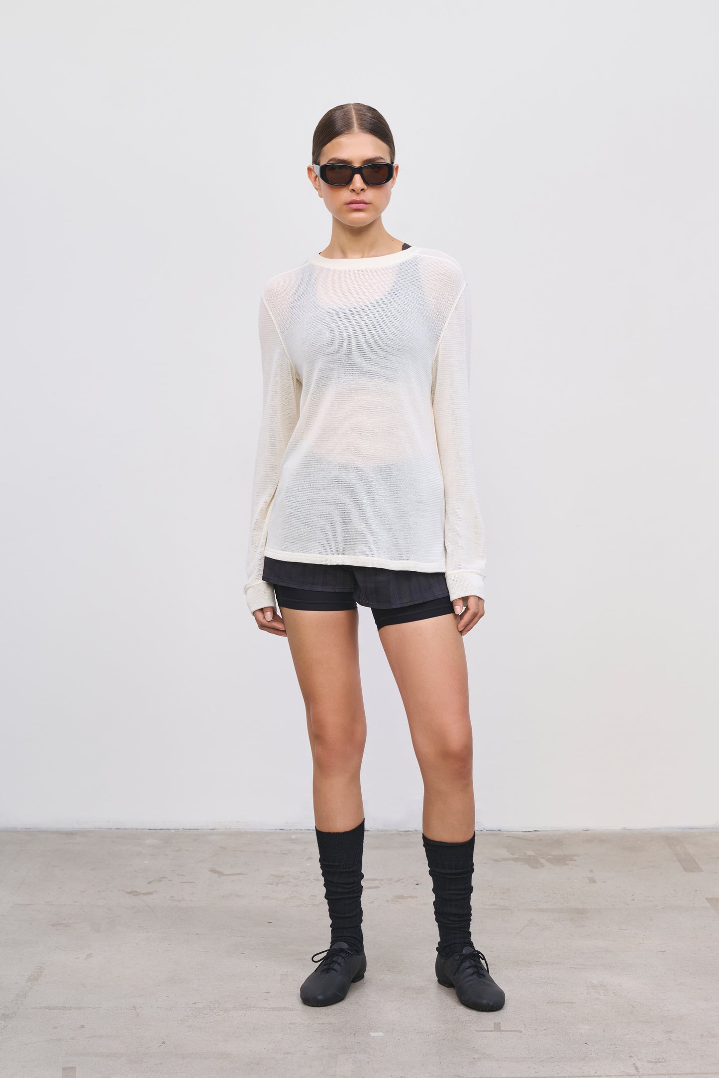 Literary Sport | Women's Long Sleeve Running T-Shirt in Merino Mesh - Joy Long Sleeve T-Shirt in Natural