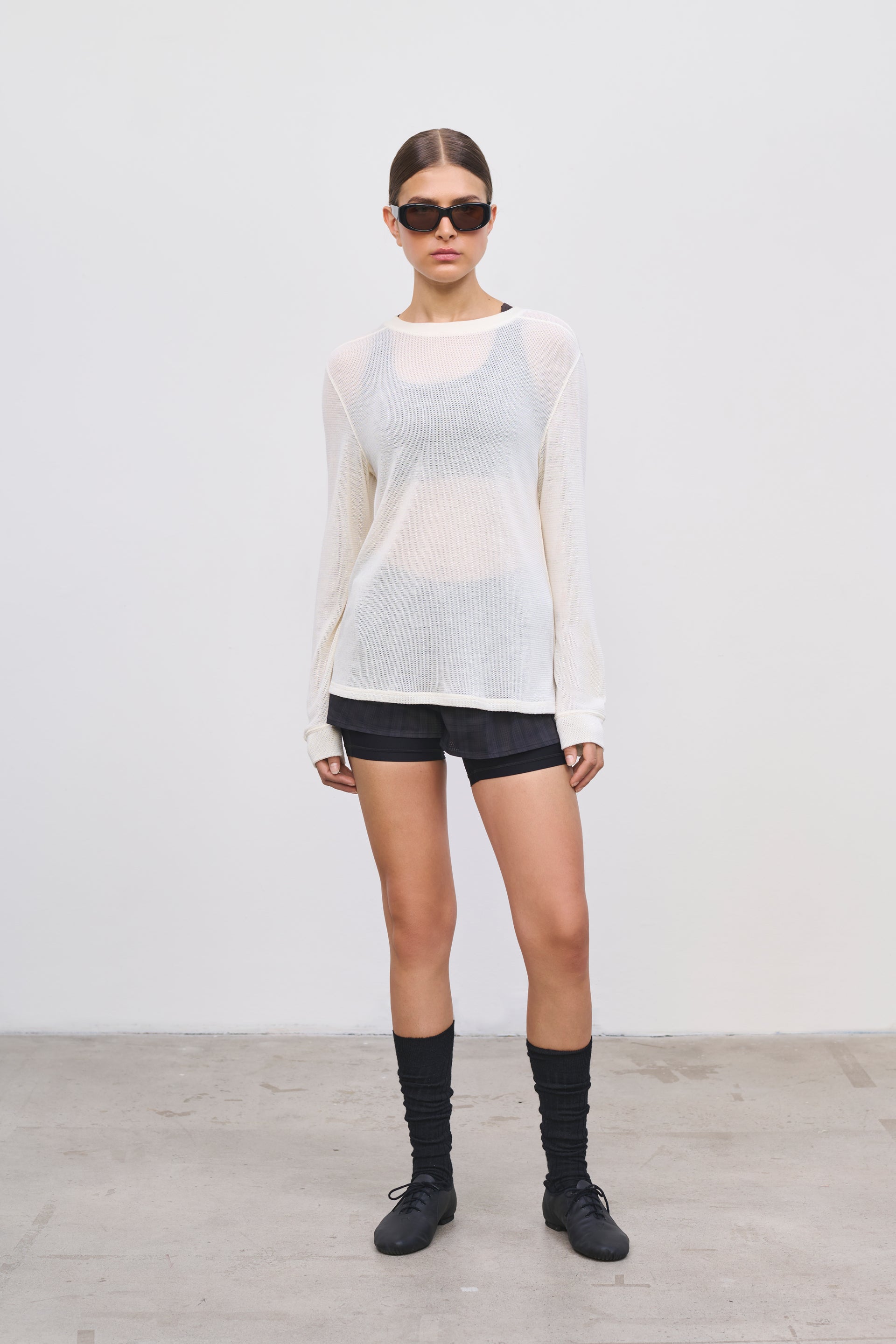 Literary Sport | Women's Long Sleeve Running T-Shirt in Merino Mesh - Joy Long Sleeve T-Shirt in Natural
