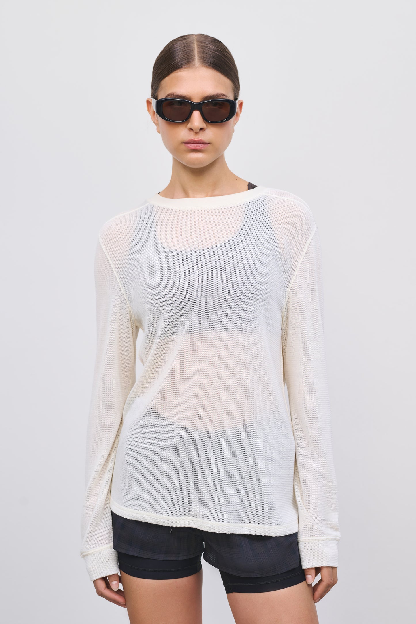 Literary Sport | Women's Long Sleeve Running T-Shirt in Merino Mesh - Joy Long Sleeve T-Shirt in Natural