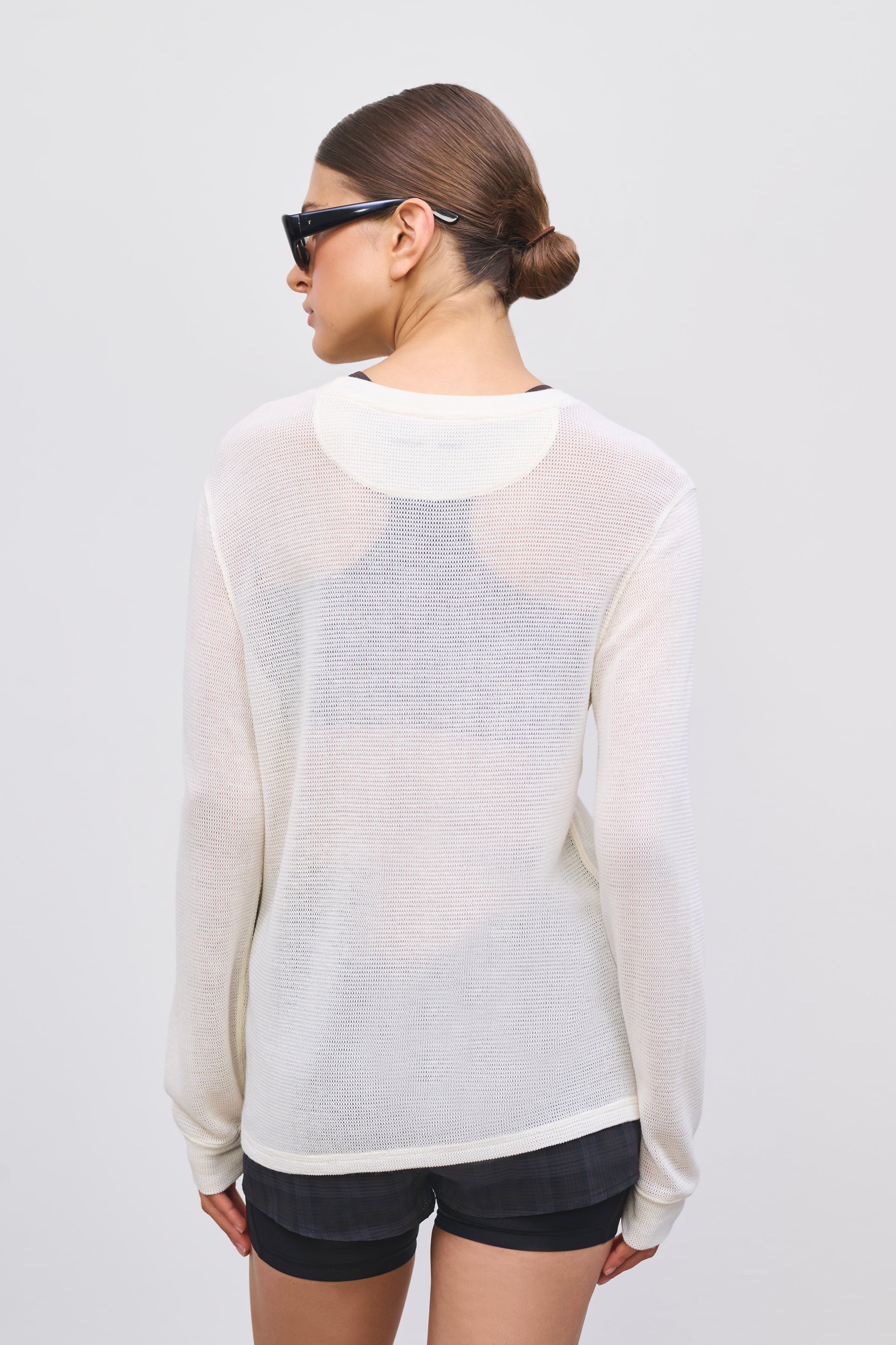 Literary Sport | Women's Long Sleeve Running T-Shirt in Merino Mesh - Joy Long Sleeve T-Shirt in Natural