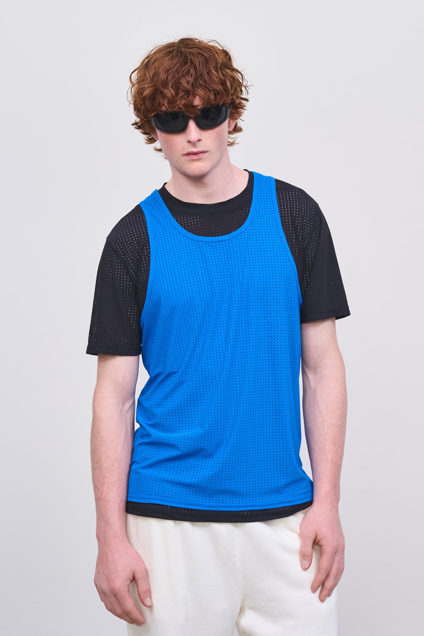 Literary Sport | Jude Mens Perforated Running Tank - Lapis