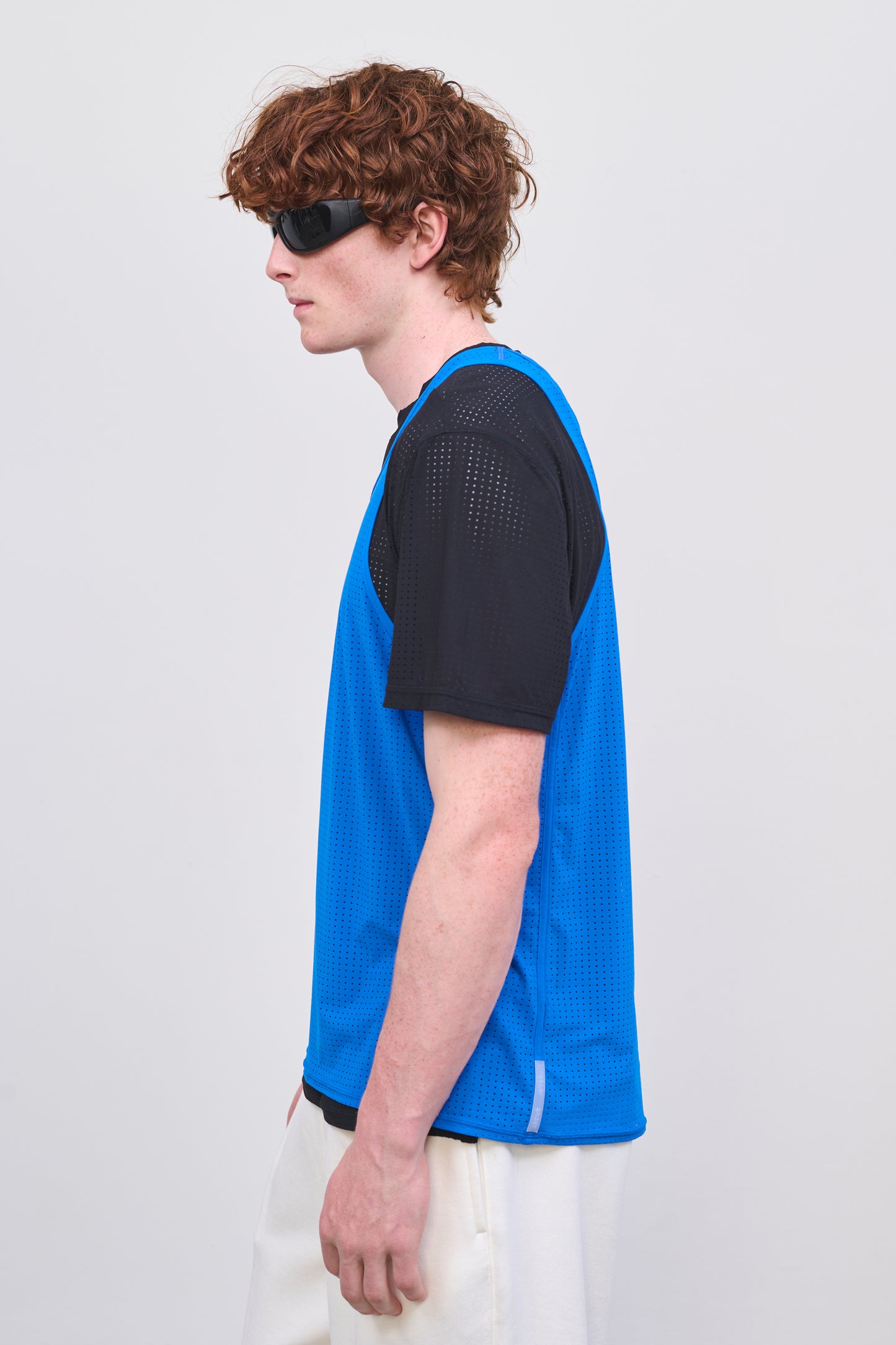Literary Sport | Jude Mens Perforated Running Tank - Lapis