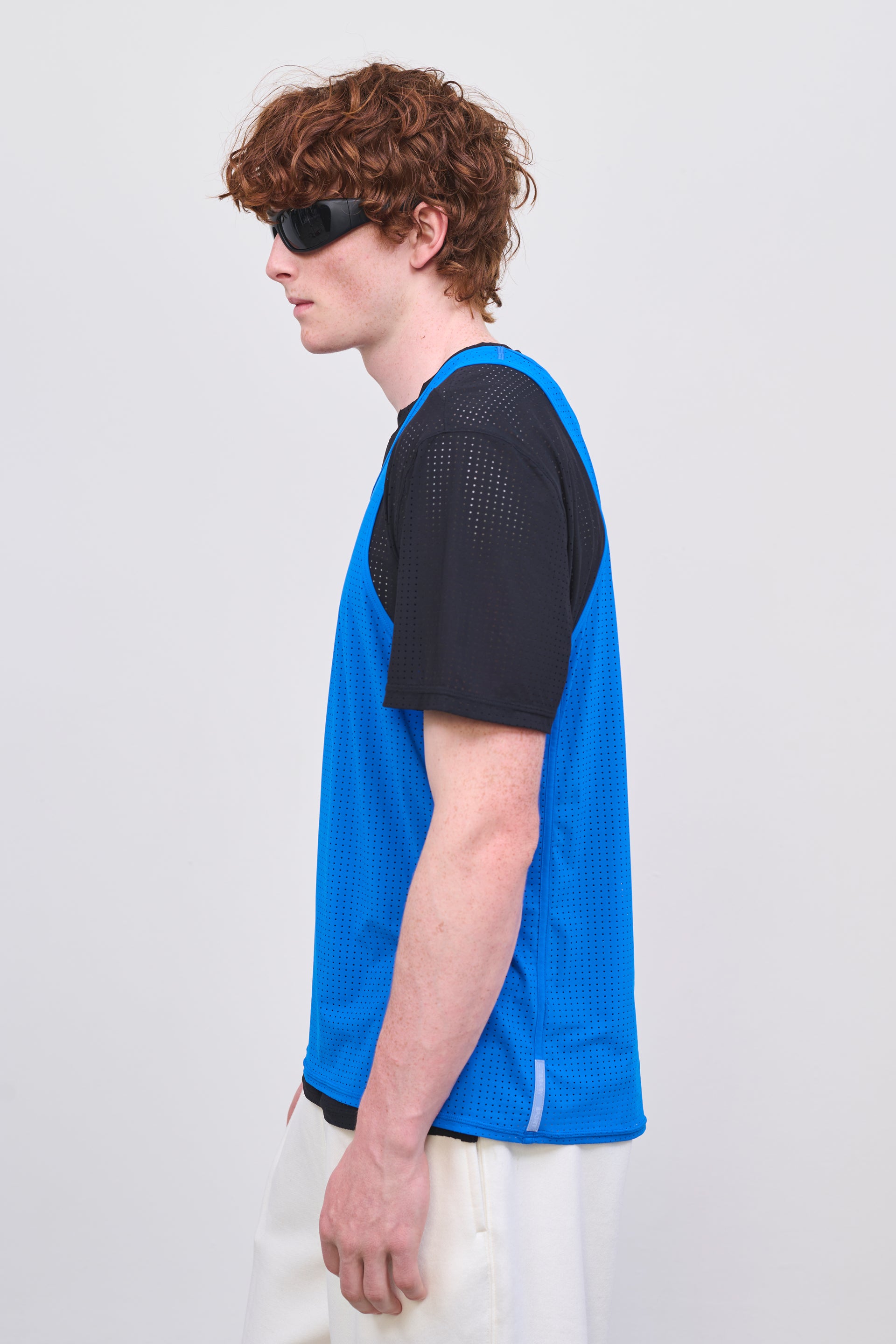 Literary Sport | Jude Mens Perforated Running Tank - Lapis