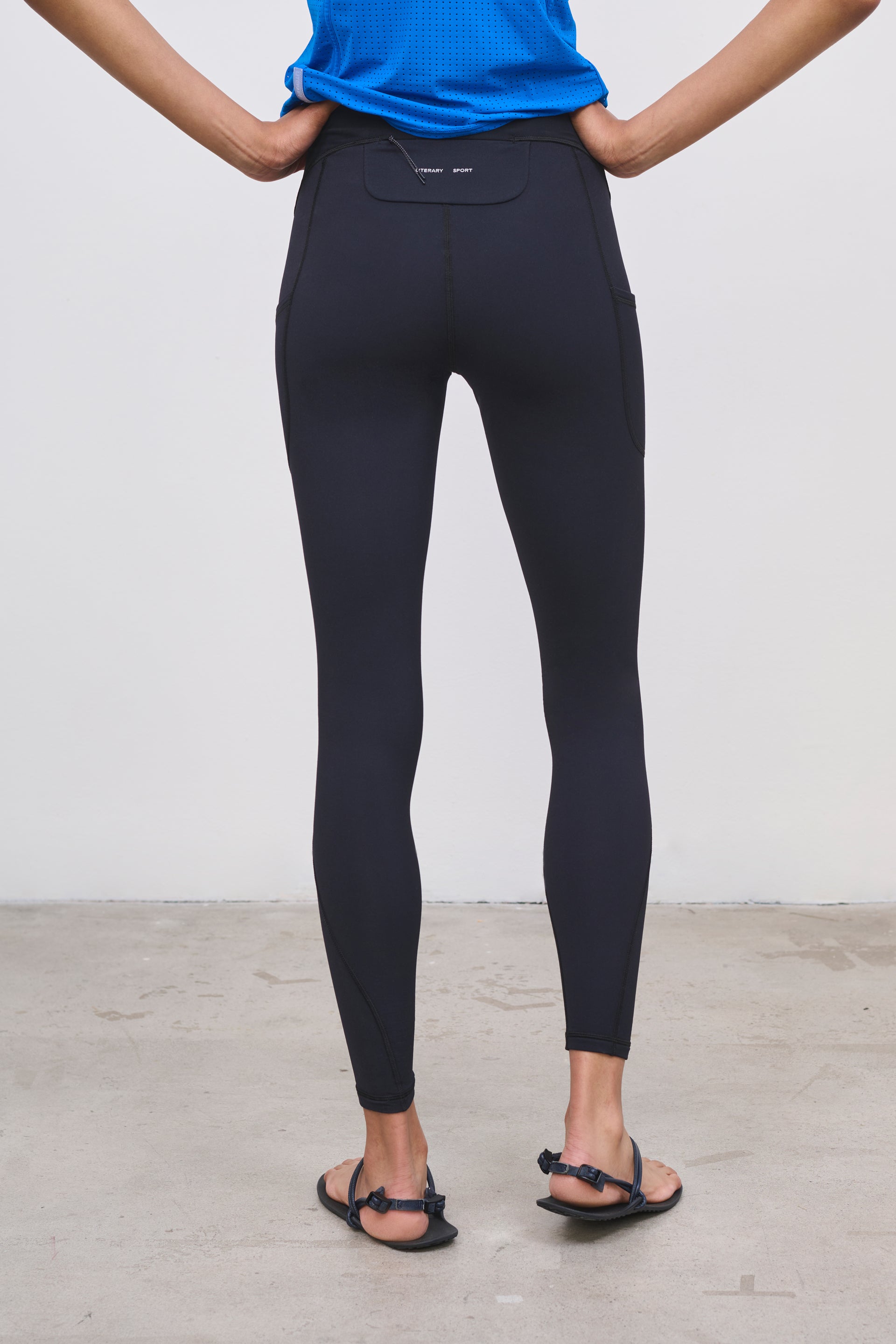 Literary Sport | Women's Full-Length Insulated Running Leggings & Tights - Ursula Cargo Tight in Black