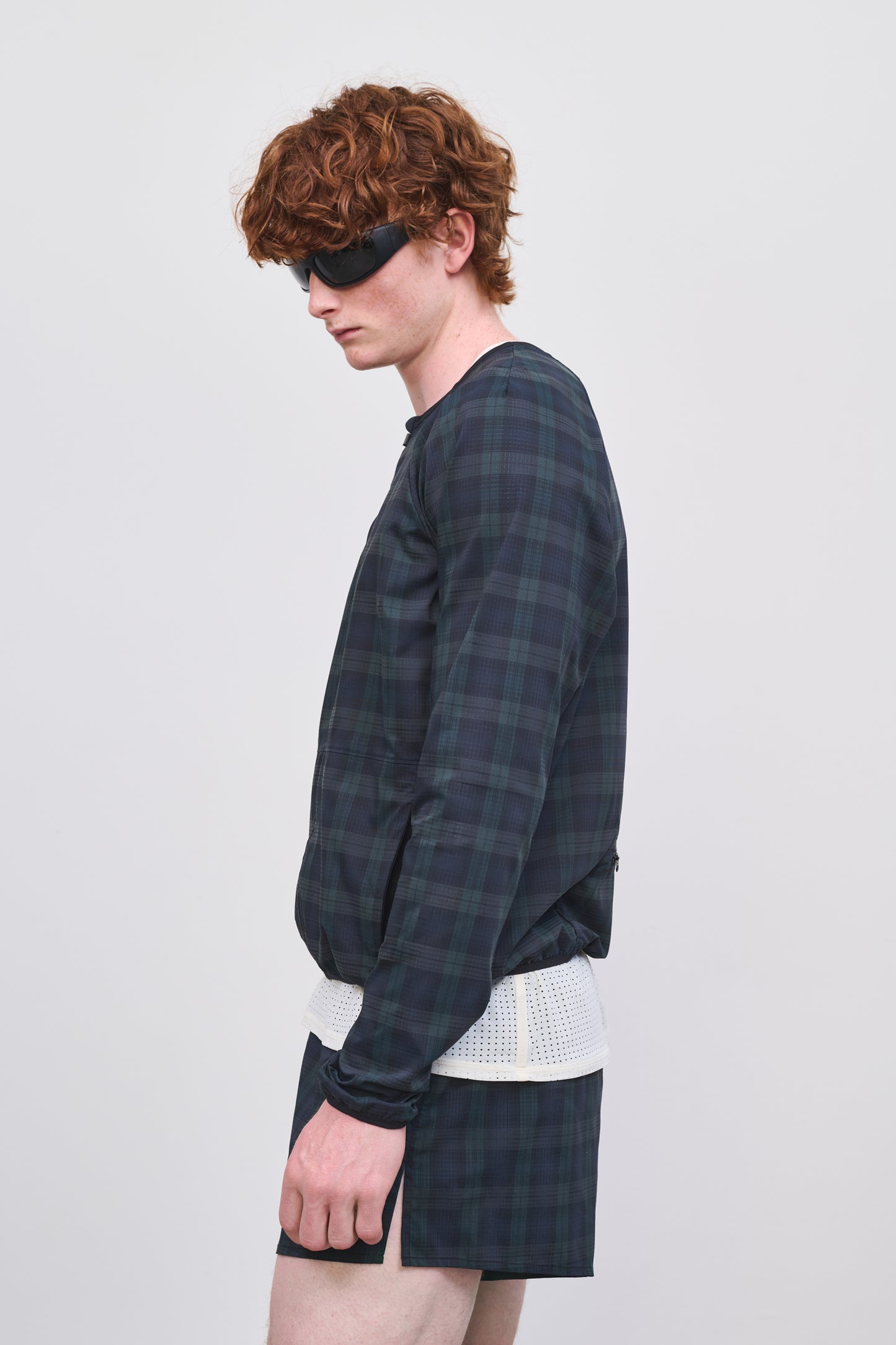 Literary Sport | Men's Lightweight Running Jacket - Leo Jacket in Green Blackwatch Tartan