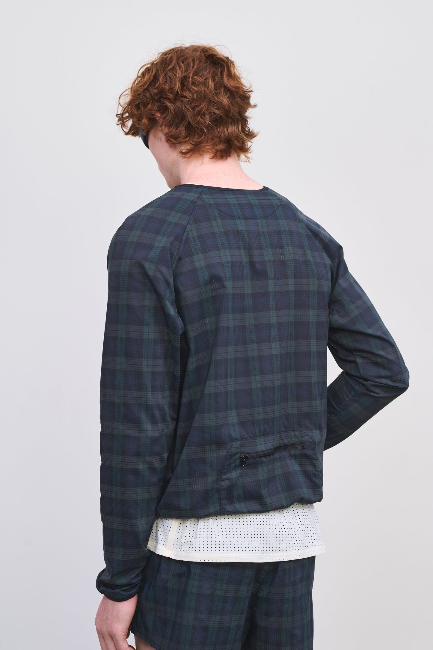 Literary Sport | Men's Lightweight Running Jacket - Leo Jacket in Green Blackwatch Tartan