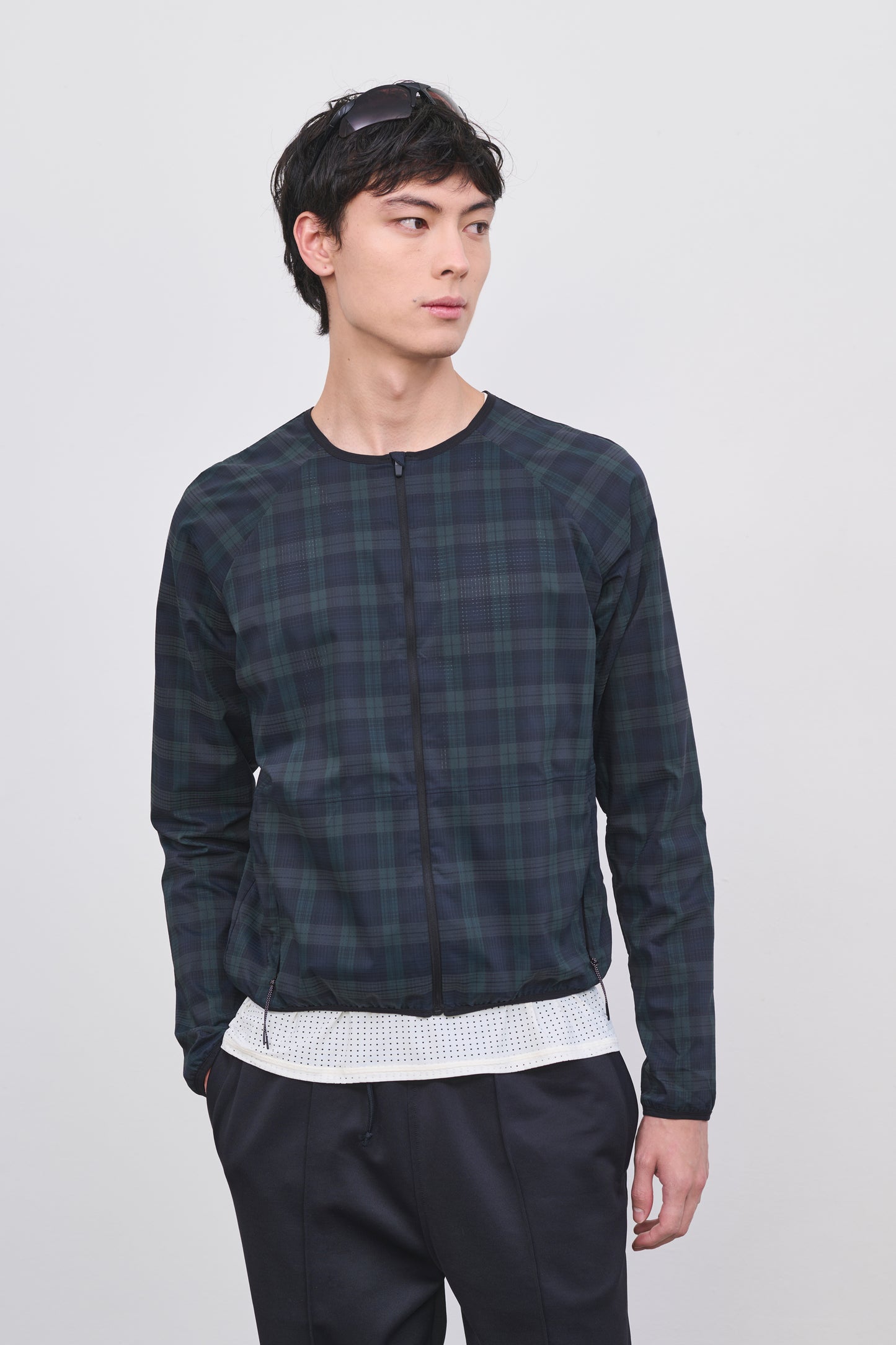 Literary Sport | Men's Lightweight Running Jacket - Leo Jacket in Green Blackwatch Tartan