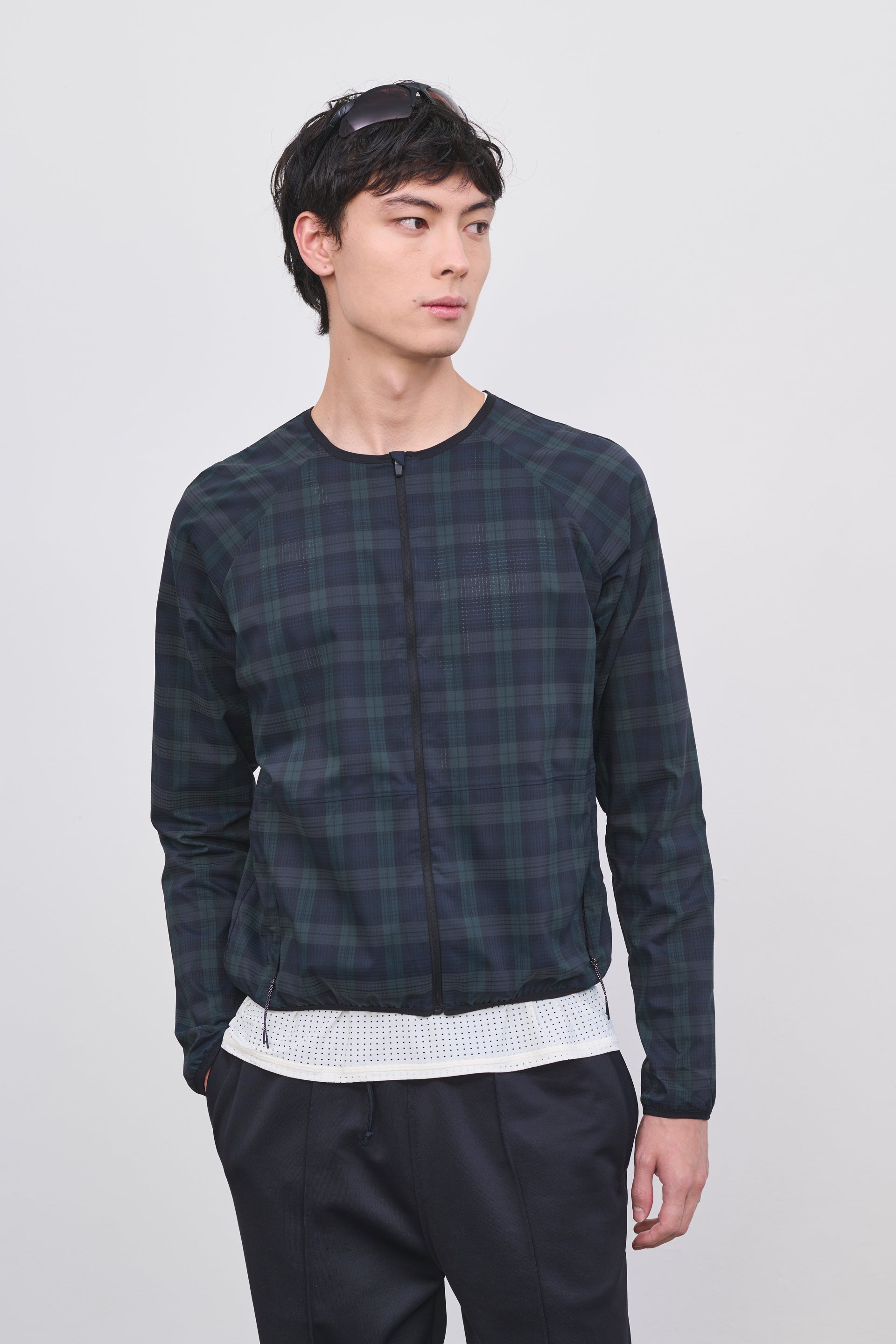 Literary Sport | Men's Lightweight Running Jacket - Leo Jacket in Green Blackwatch Tartan