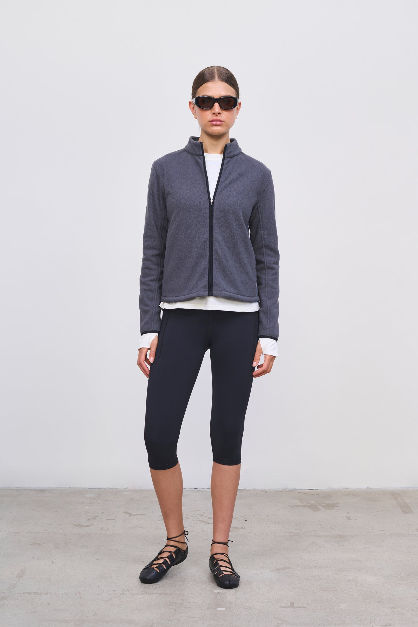 Literary Sport - Women's Polar Fleece Running Full-Zip - Lucille Fleece in Stone