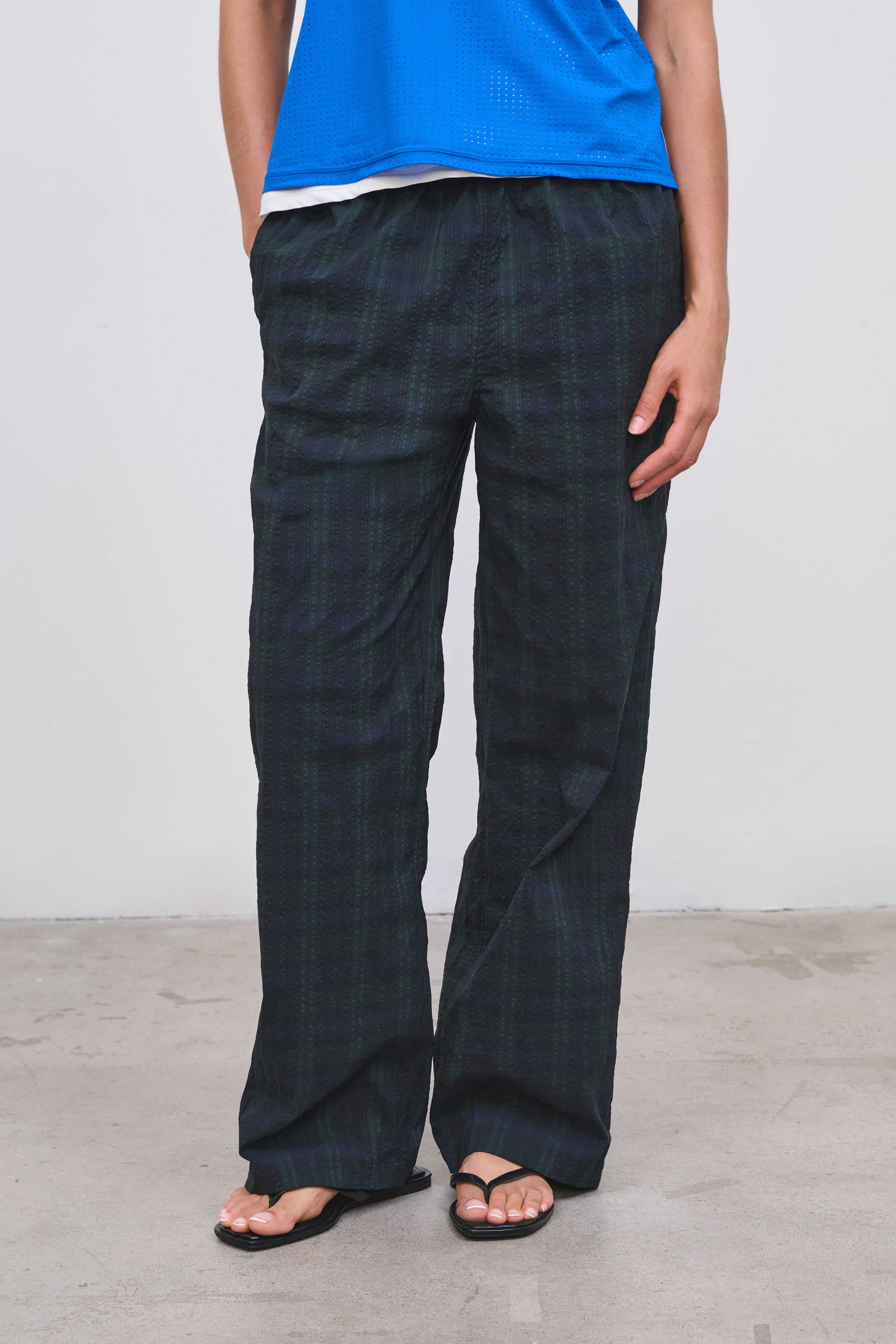 Literary Sport | Women's Full-Length Performance Pant - May Pant in Green Blackwatch Tartan