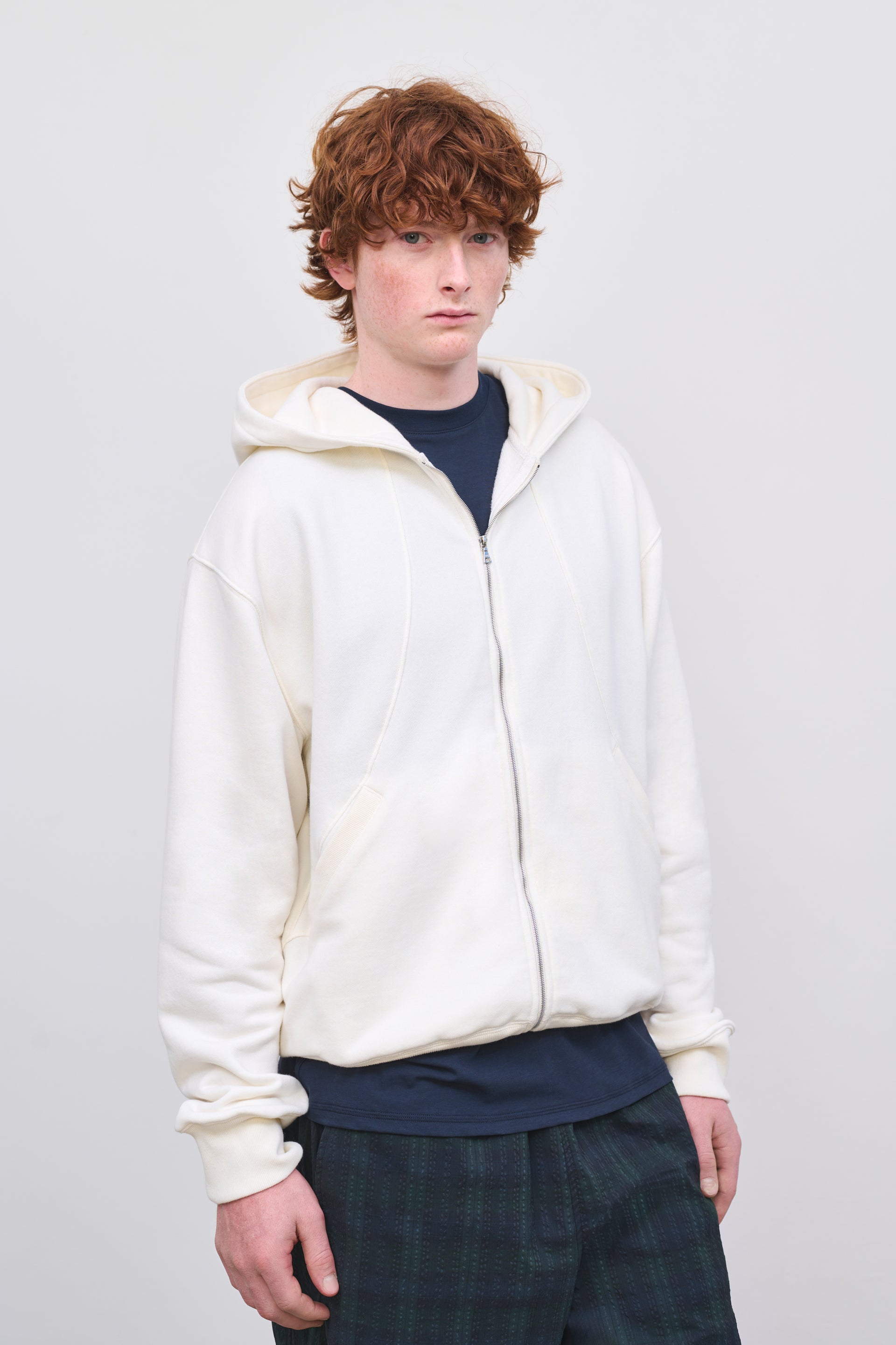 Literary Sport | Nell Mens Zip-Up Hoodie - Natural Bone