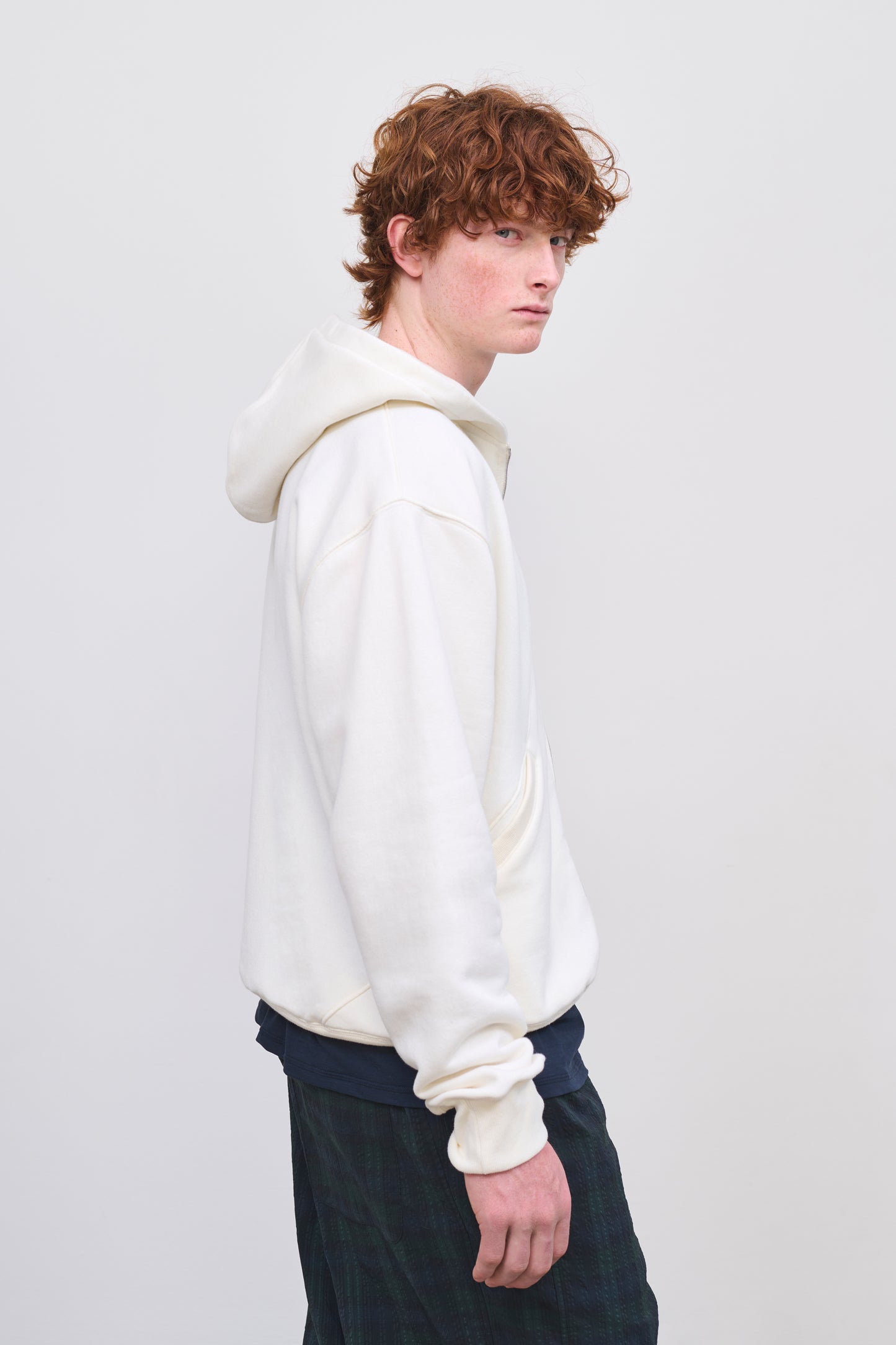 Literary Sport | Nell Mens Zip-Up Hoodie - Natural Bone