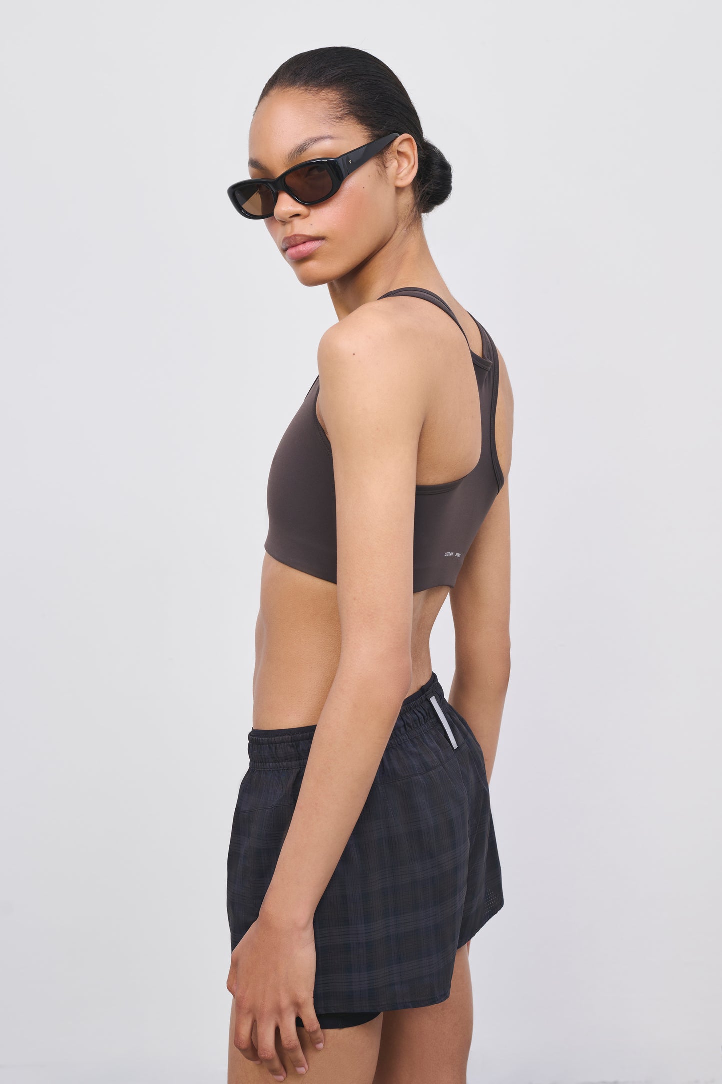 Literary Sport | Women’s Racerback Medium Impact Compressive Sports Bra - Olivia Bra in Ash