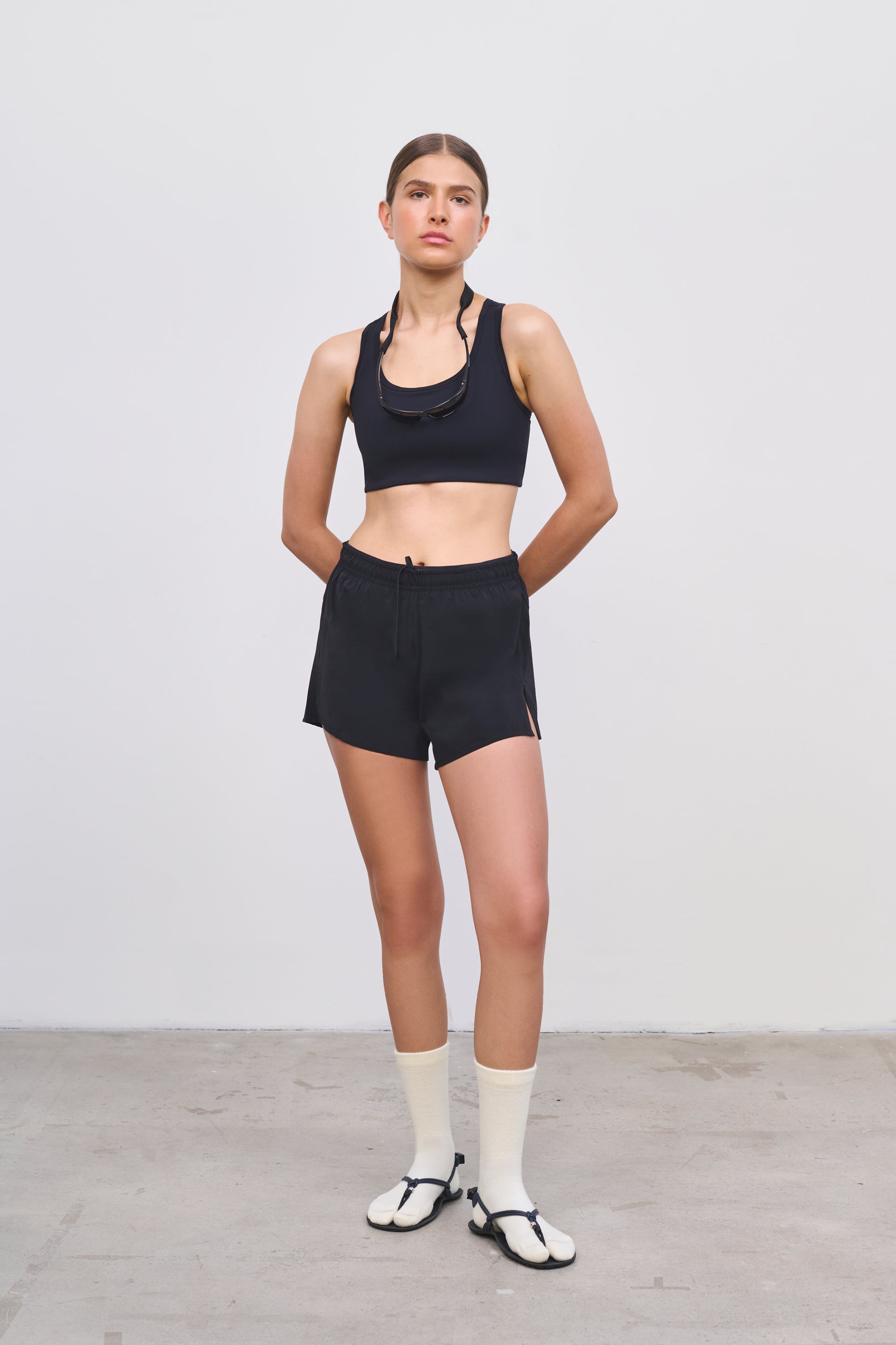 Literary Sport | Women’s Racerback Medium Impact Compressive Sports Bra - Olivia Bra in Black